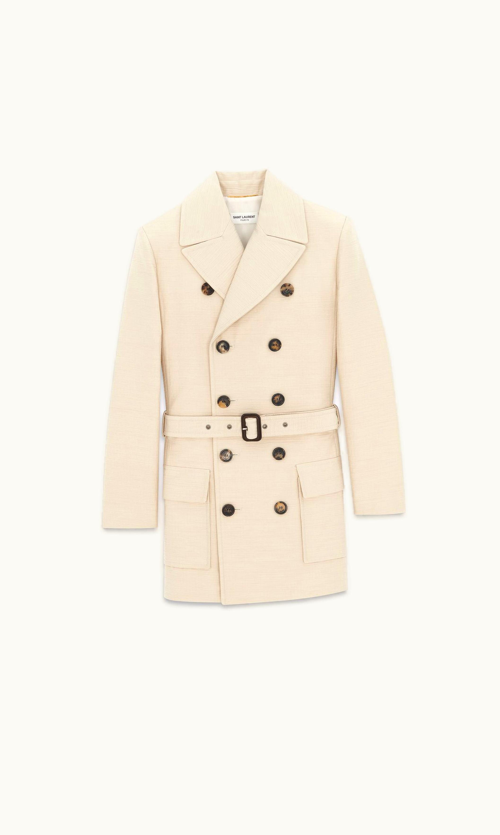 Saint Laurent Saint Laurent Saharienne Jacket In Cotton And Wool Craie Vintage