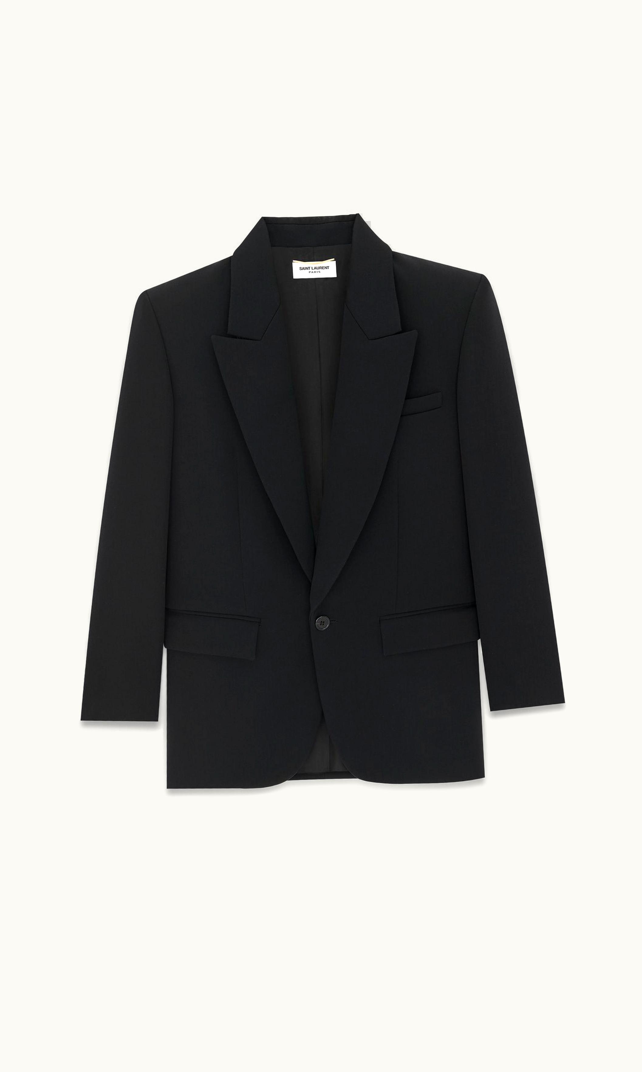 Saint Laurent Saint Laurent Jacket In Grain De Poudre Black