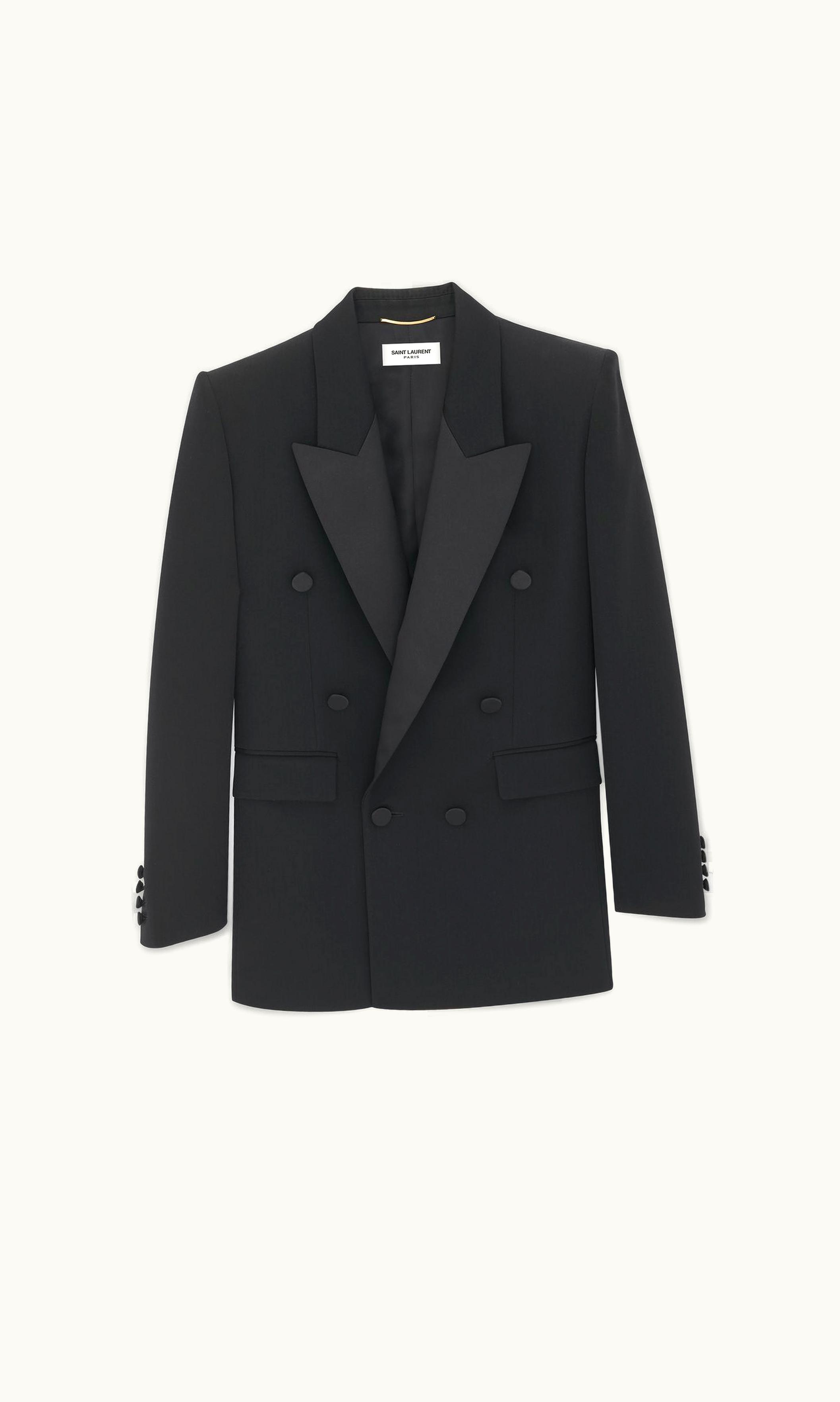 Saint Laurent Saint Laurent Tuxedo Jacket In Grain De Poudre Black 739695Y7E631000