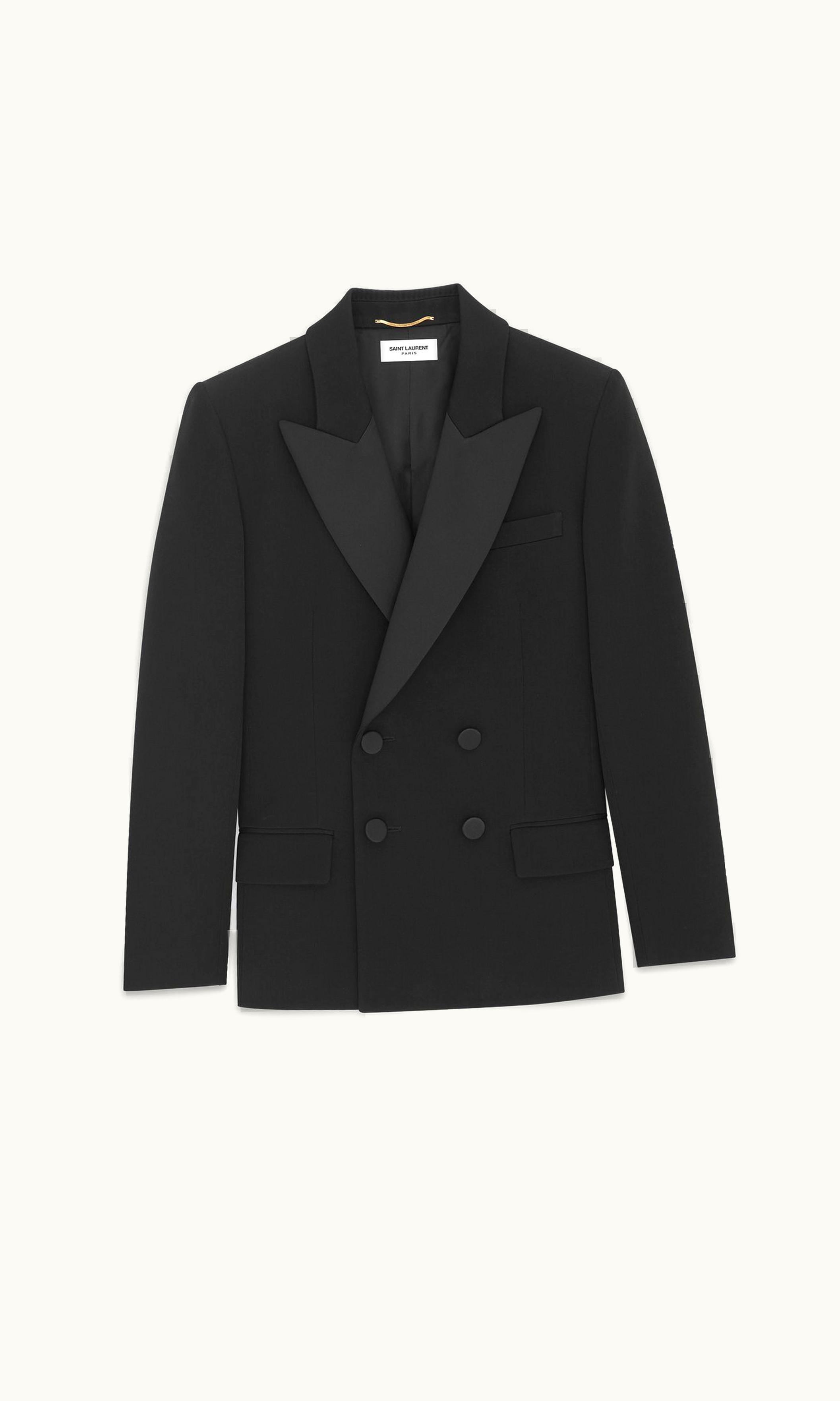 Saint Laurent Saint Laurent Tuxedo Jacket In Grain De Poudre Black 775635Y7E631000