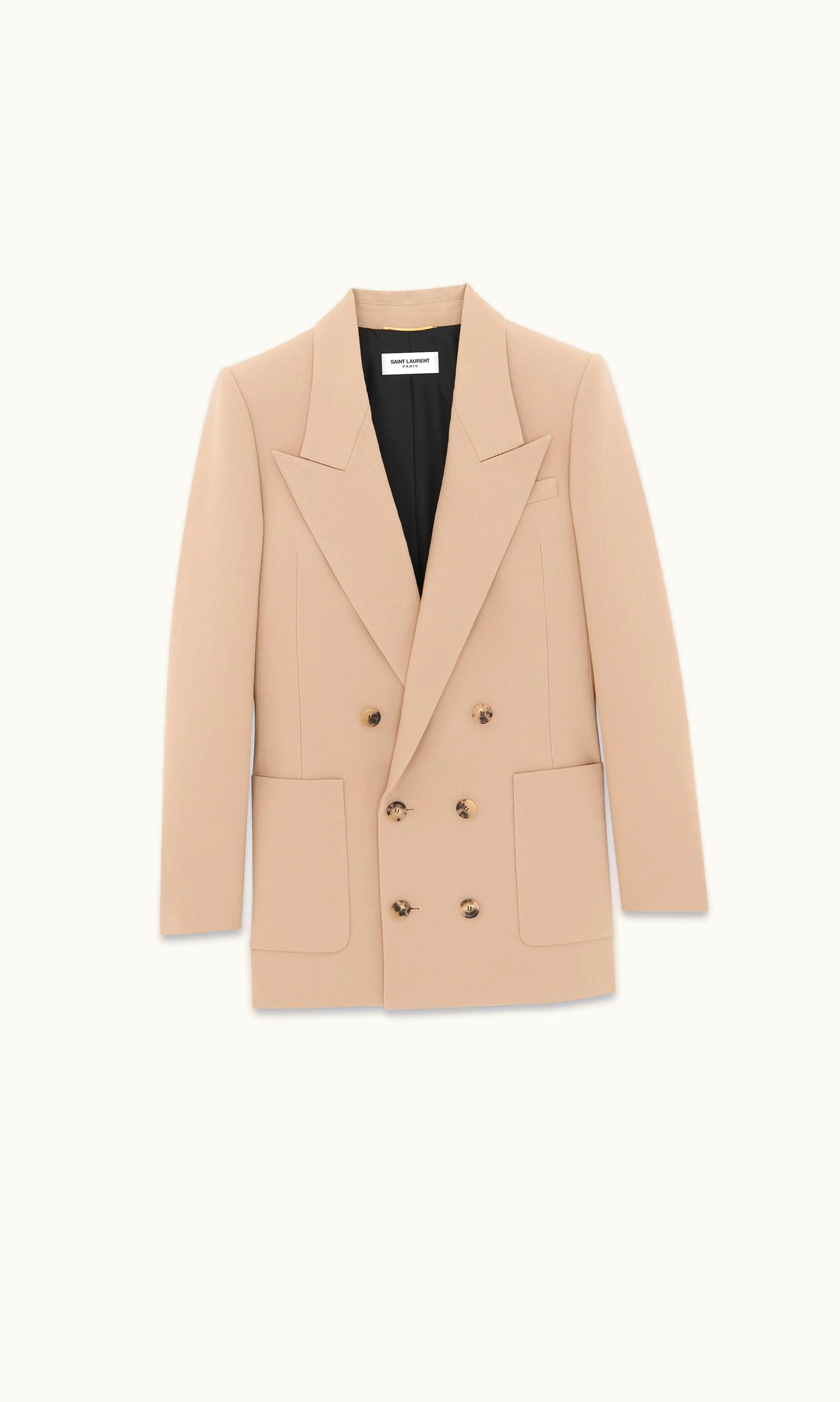 Saint Laurent Saint Laurent Jacket In Wool Gabardine Beige Vintage