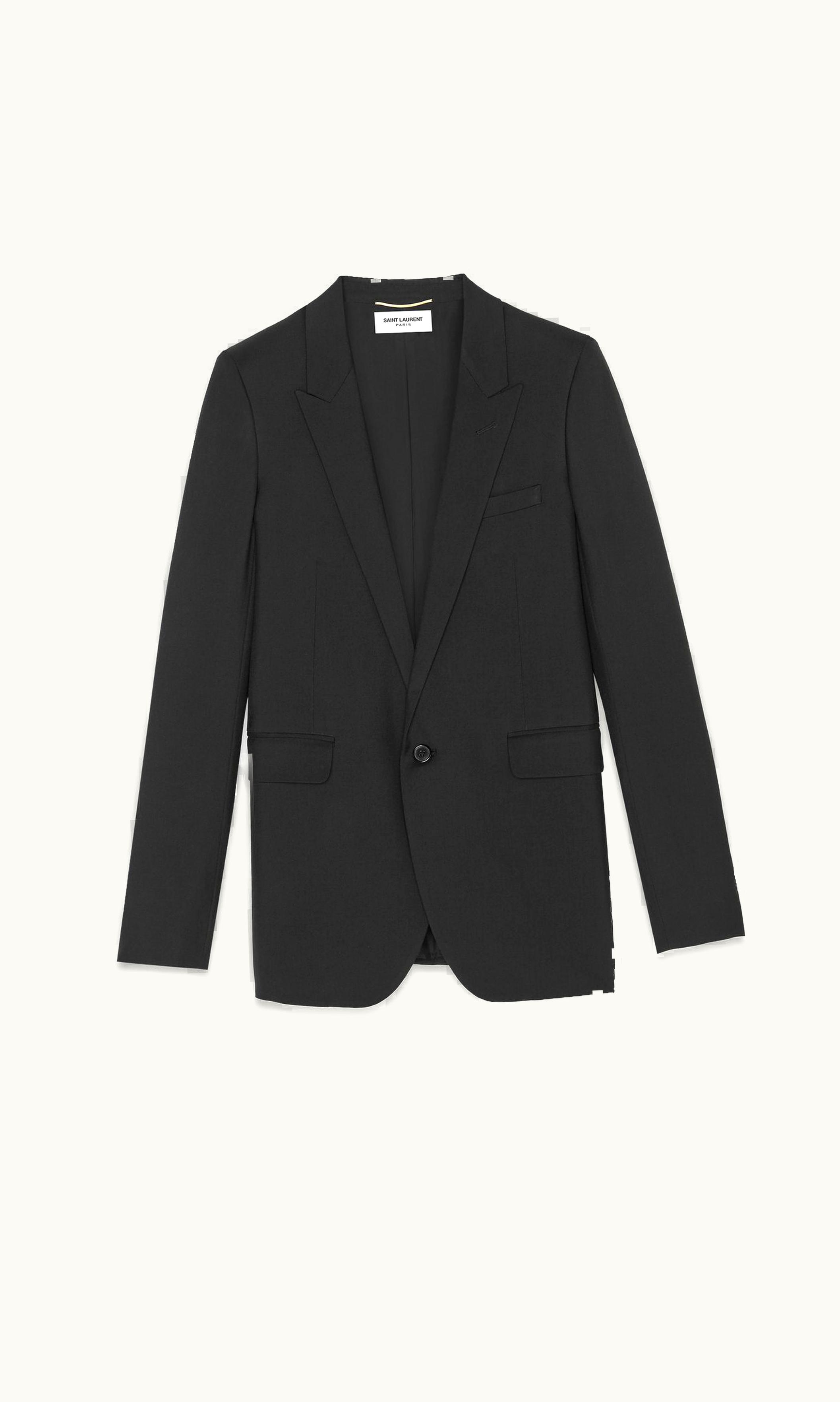 Saint Laurent Jacket In Gabardine Saint Laurent Black