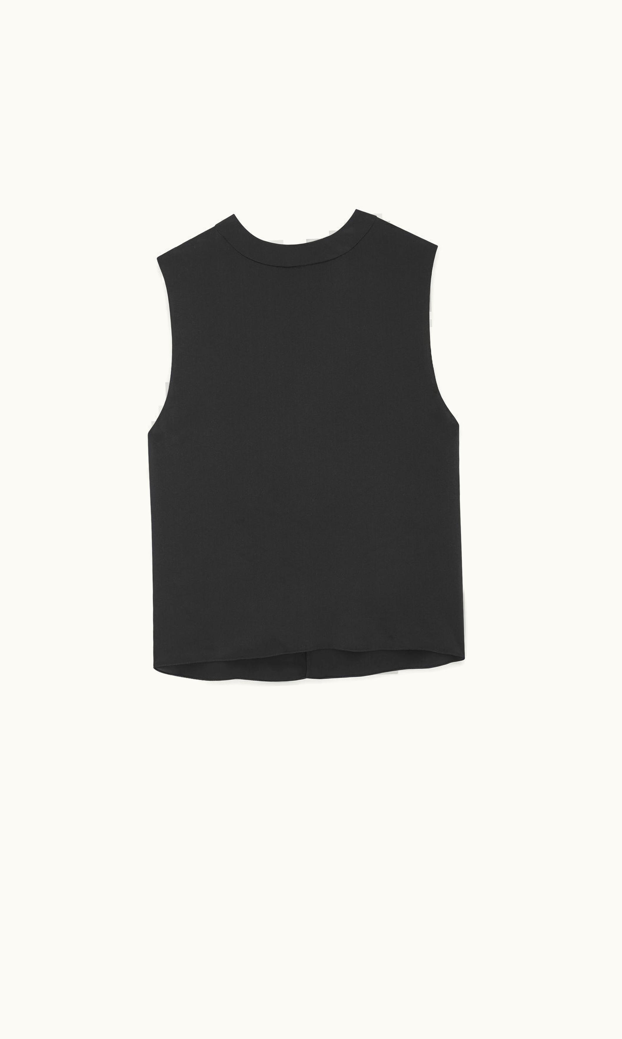 Saint Laurent Saint Laurent Tank Top In Silk Satin Black