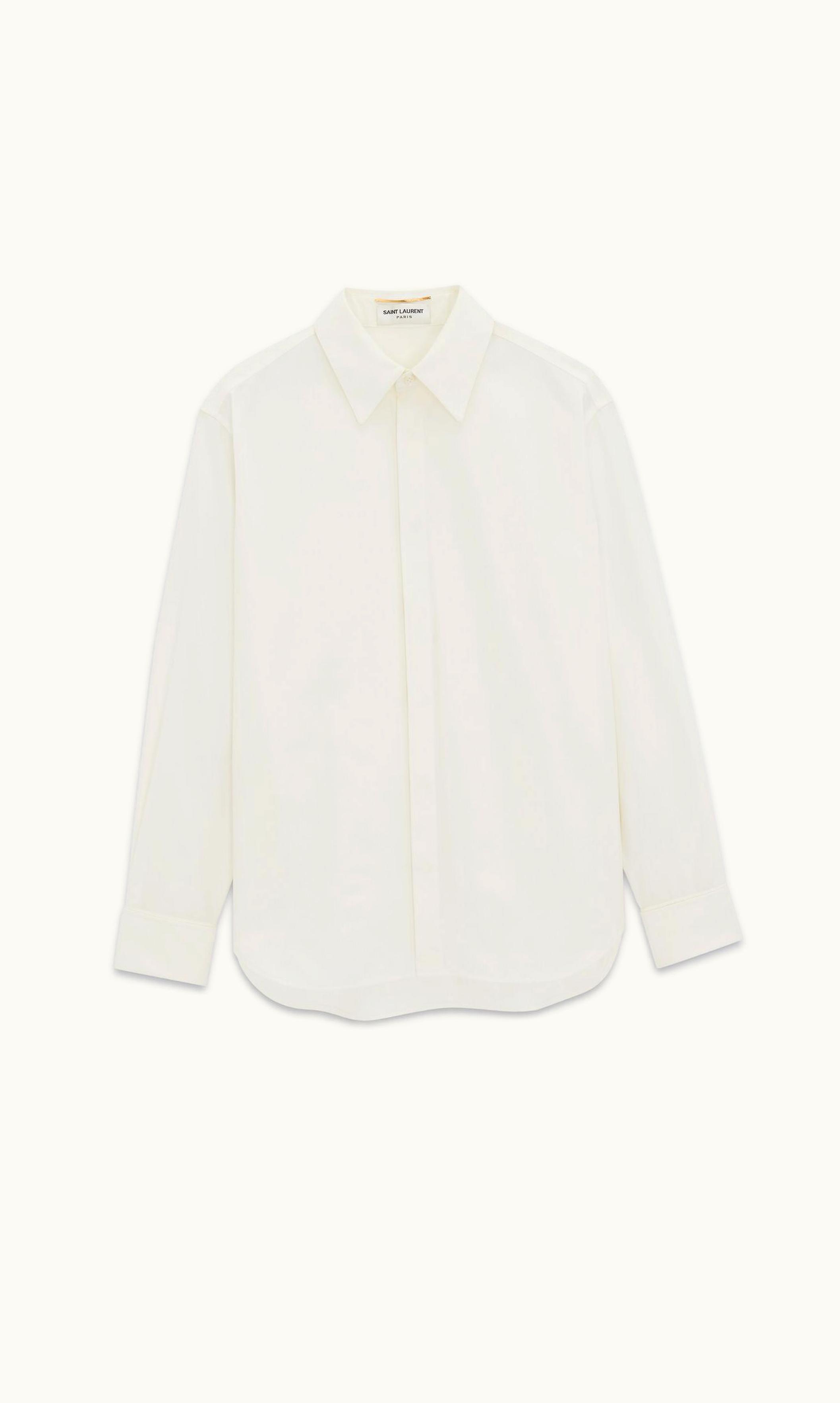 Saint Laurent Saint Laurent Boyfriend Shirt In Cotton Poplin White