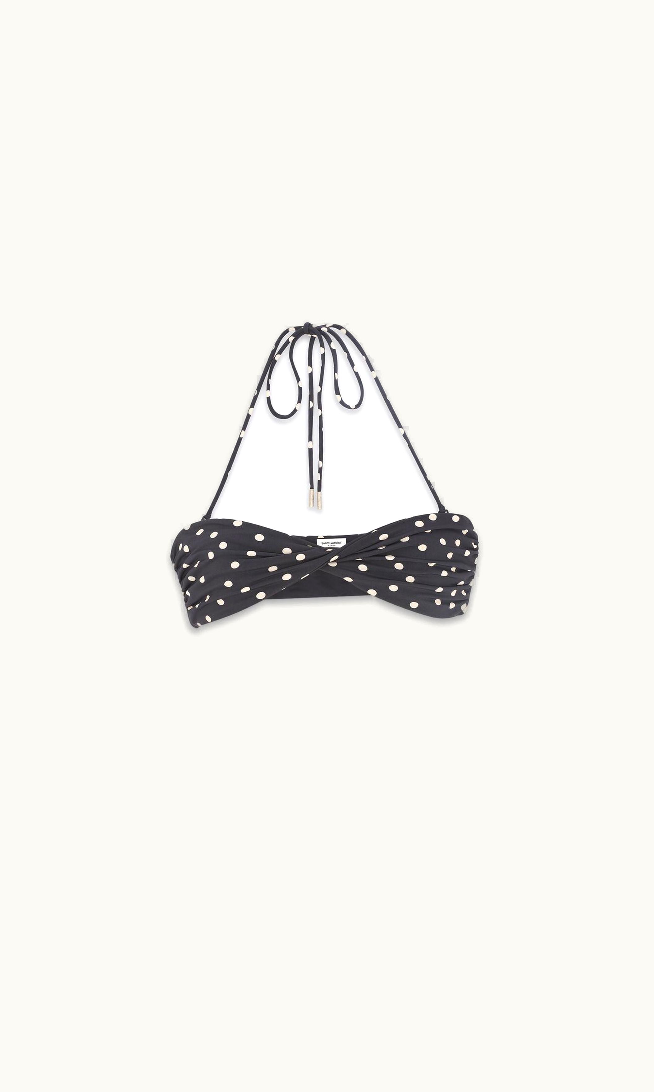 Saint Laurent Saint Laurent Dotted Bandeau Bikini Top Craie Noir