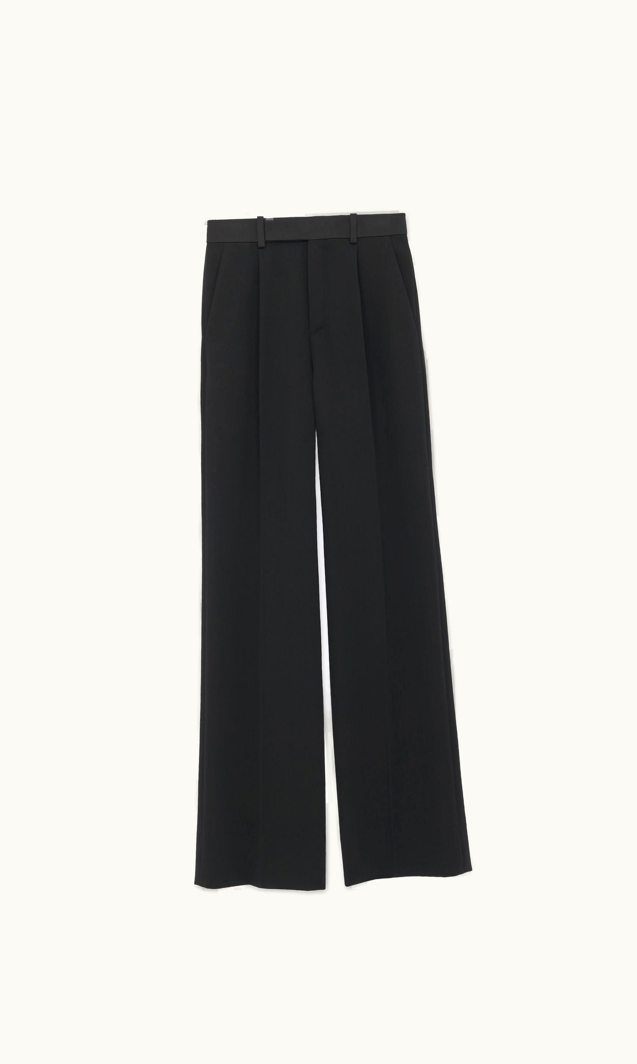 Saint Laurent Saint Laurent Tuxedo Pants In Grain De Poudre Black BLACK