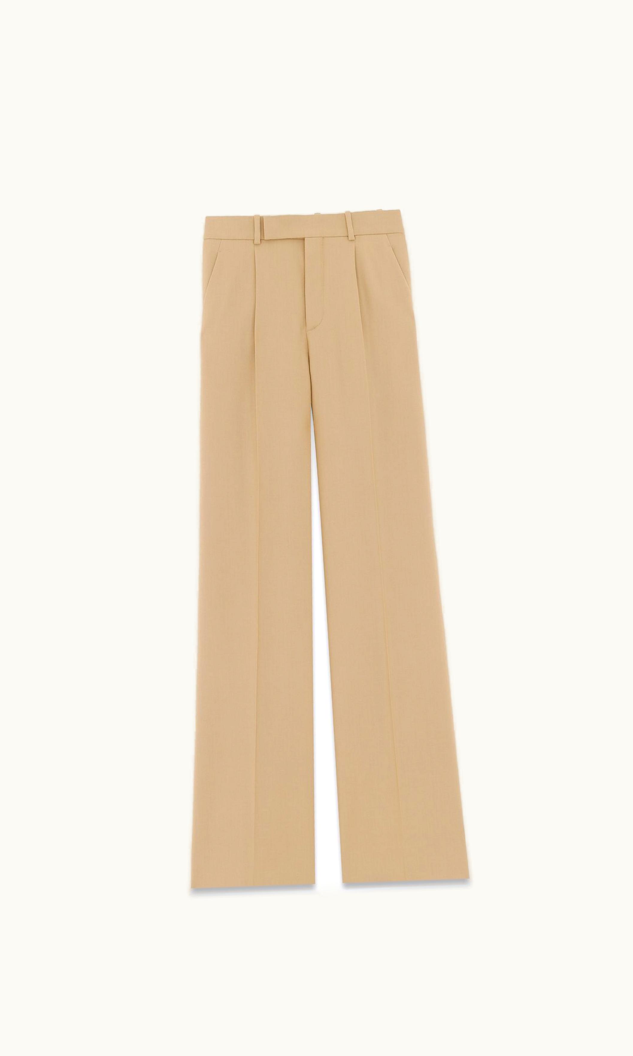 Saint Laurent Saint Laurent Flared Pants In Wool Gabardine Beige