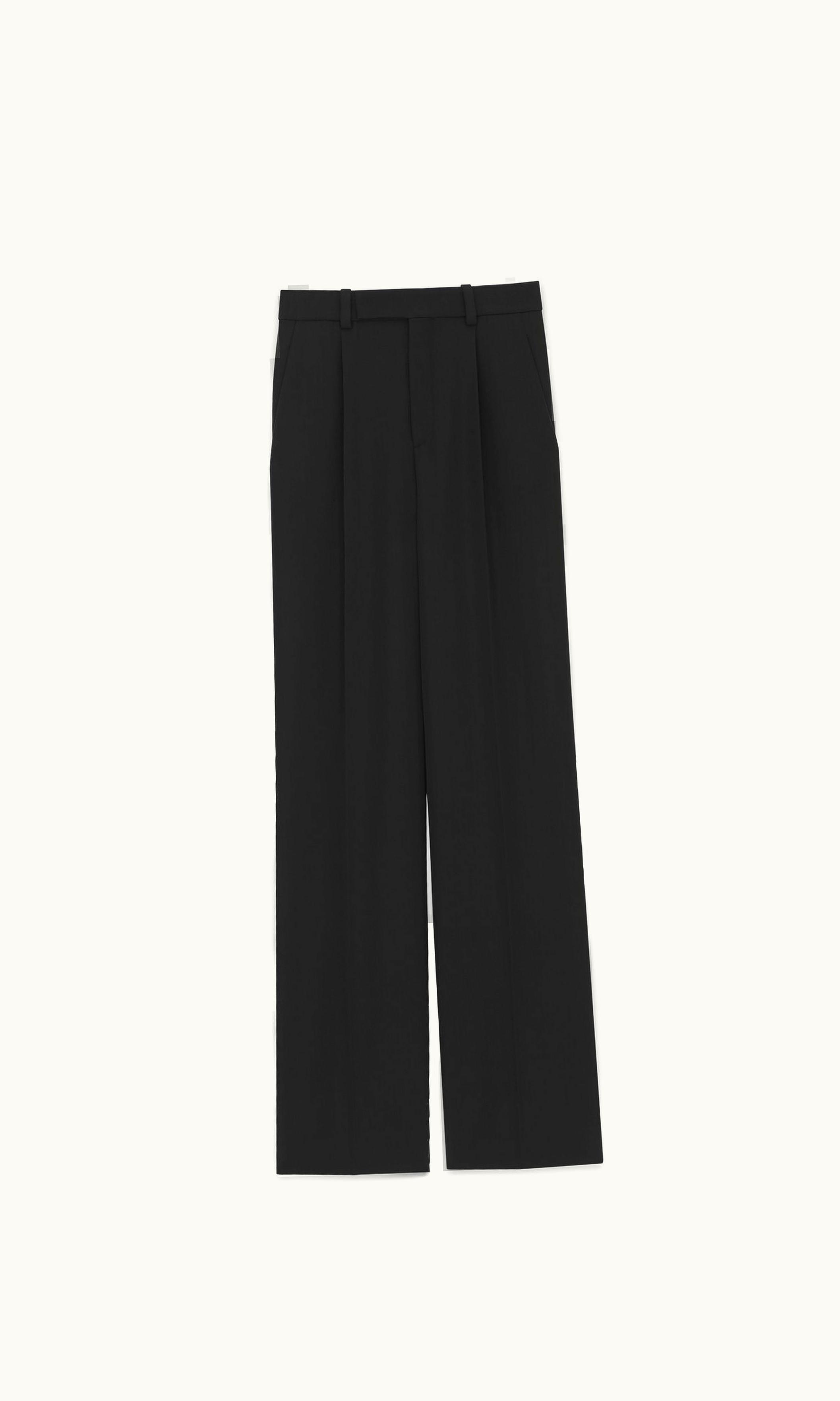 Saint Laurent Saint Laurent Flared Pants In Grain De Poudre Black
