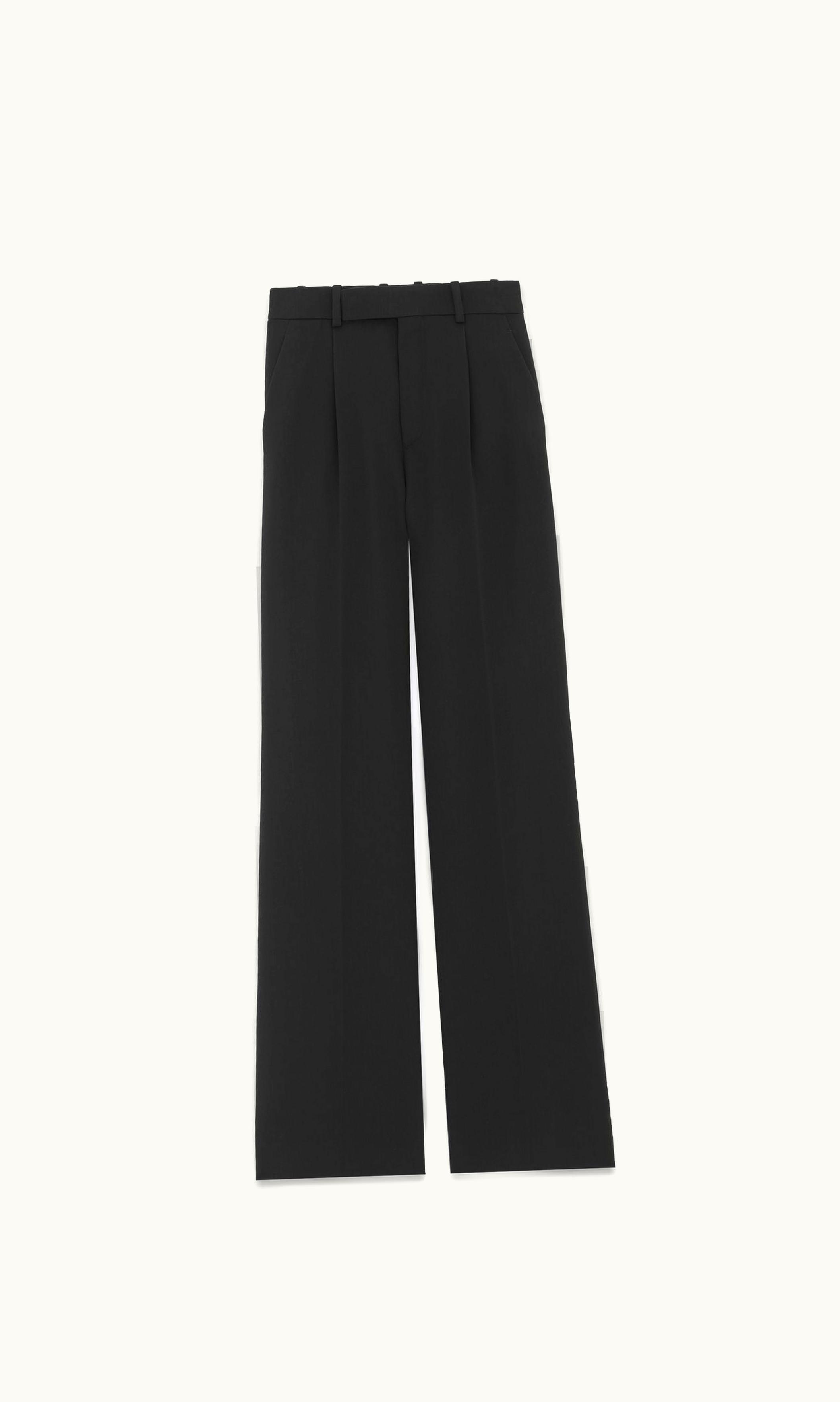 Saint Laurent Saint Laurent Flared Pants In Grain De Poudre Black BLACK