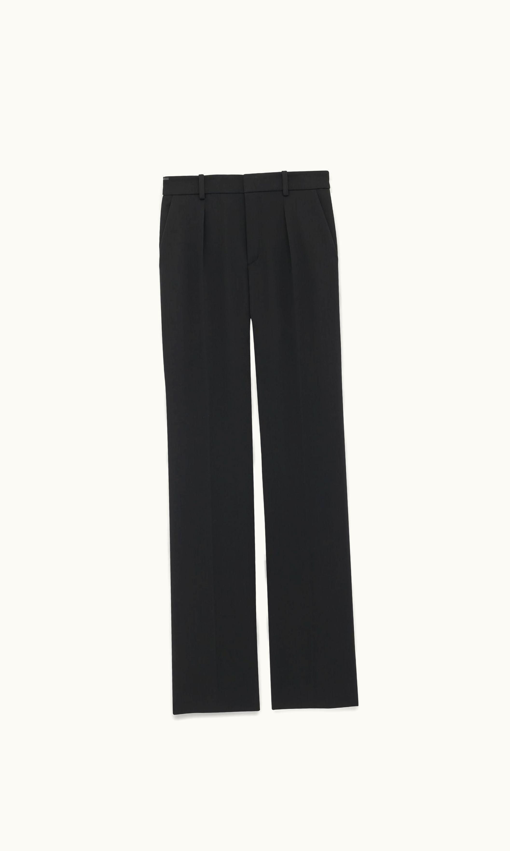 Saint Laurent Saint Laurent Tailored Pants In Grain De Poudre Black
