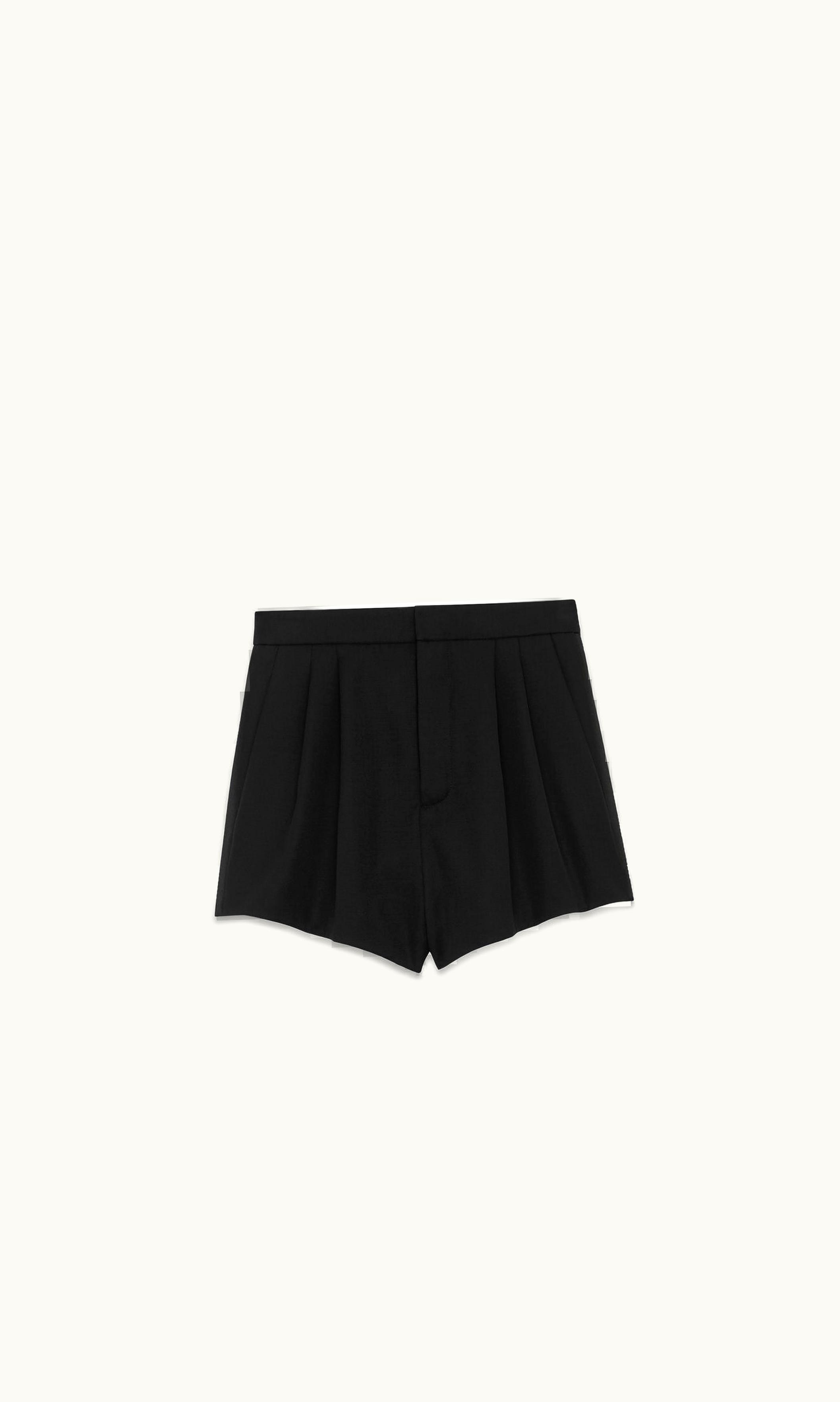 Saint Laurent Saint Laurent Tuxedo Shorts In Grain De Poudre Black