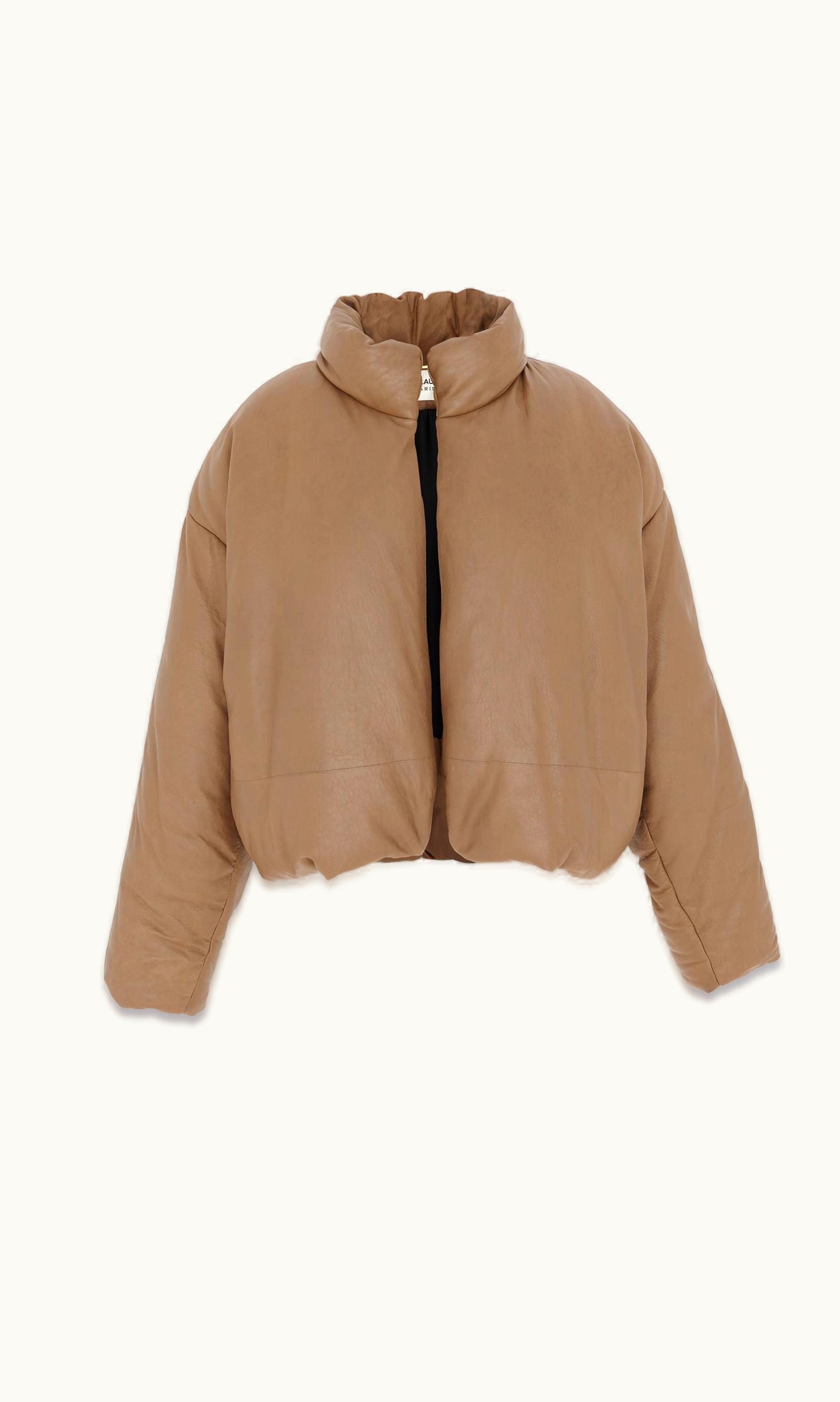 Saint Laurent Saint Laurent Short Puffer Jacket In Lambskin Camel