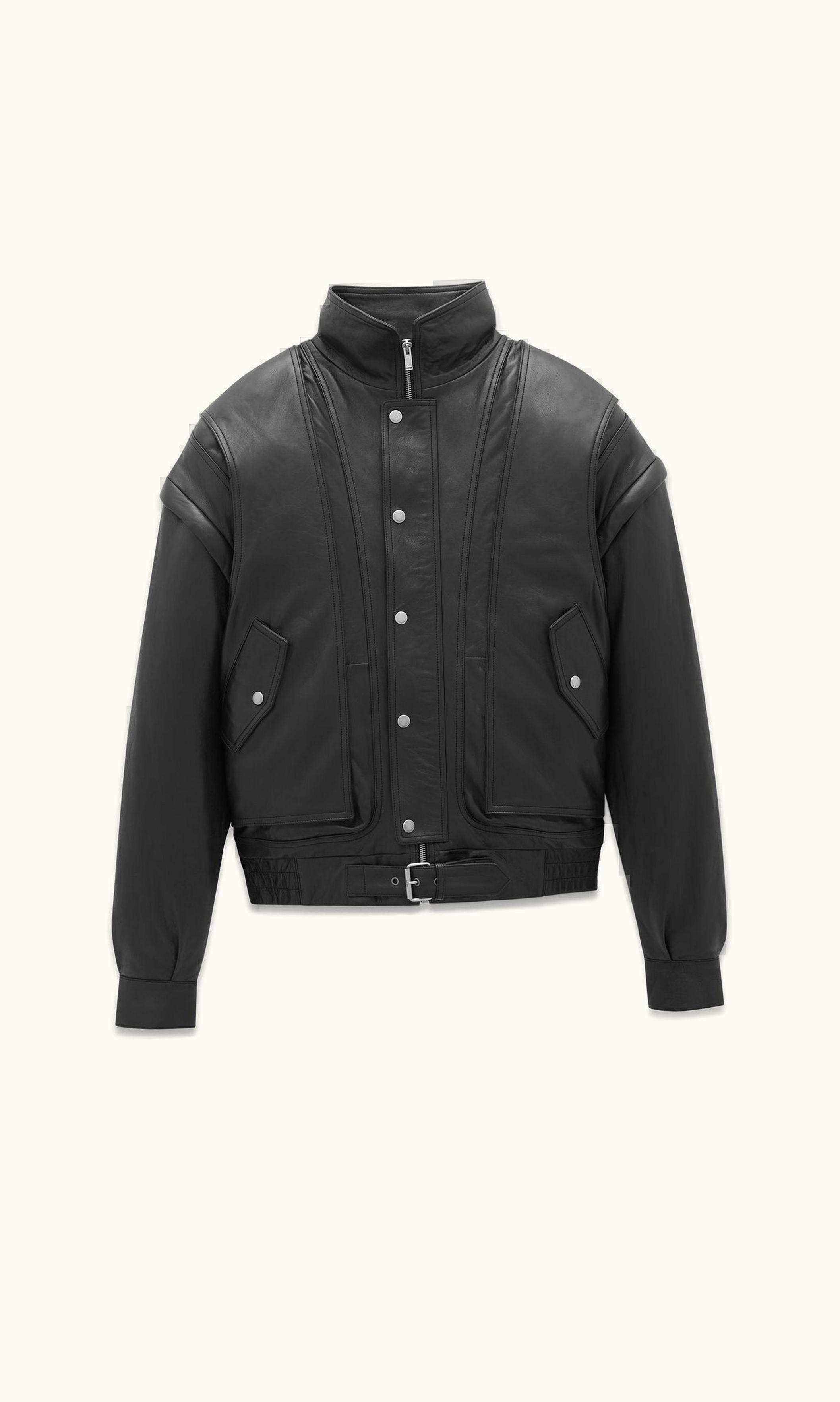 Saint Laurent Saint Laurent Oversized Jacket In Lambskin Black