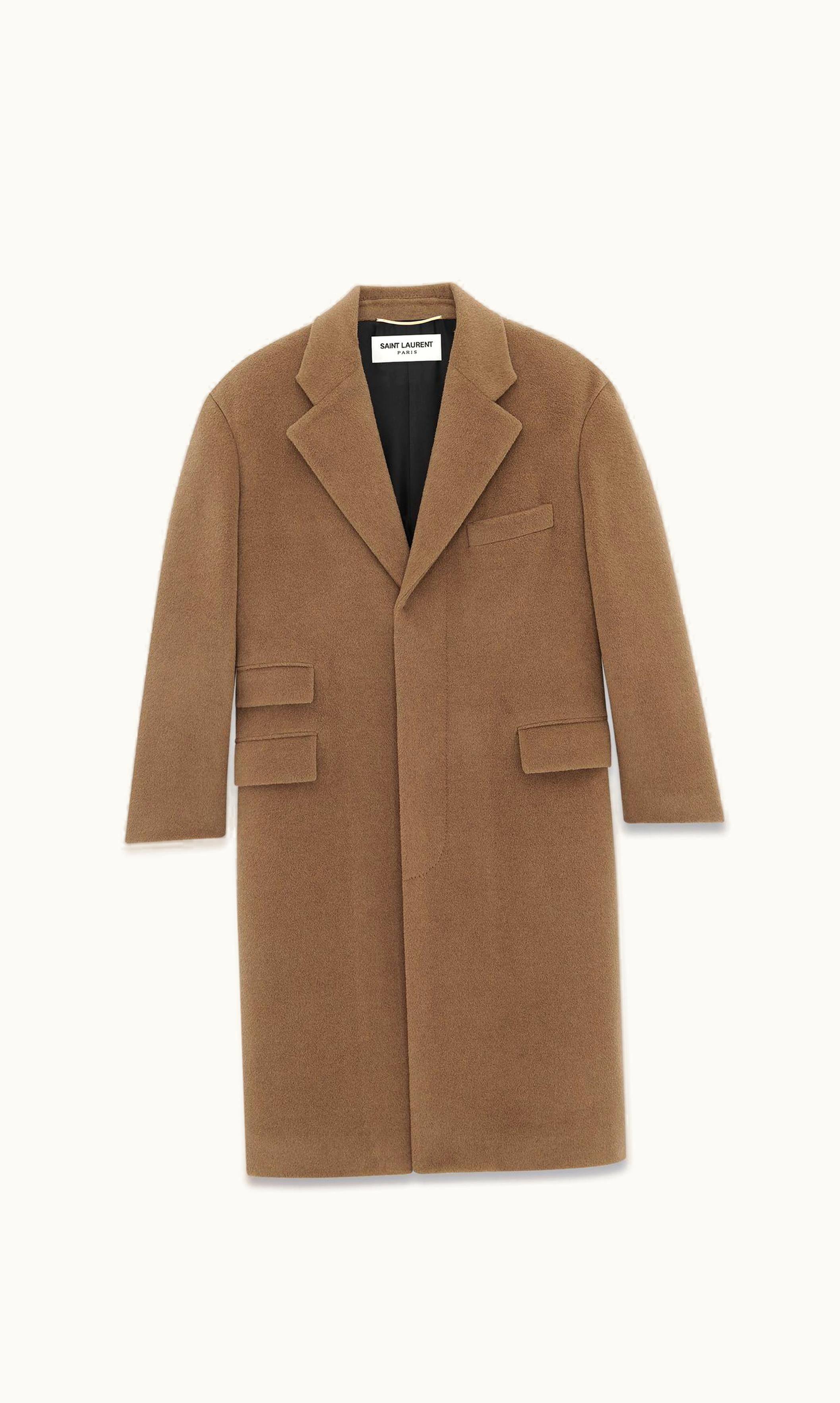 Saint Laurent Saint Laurent Oversized Coat In Wool Beige