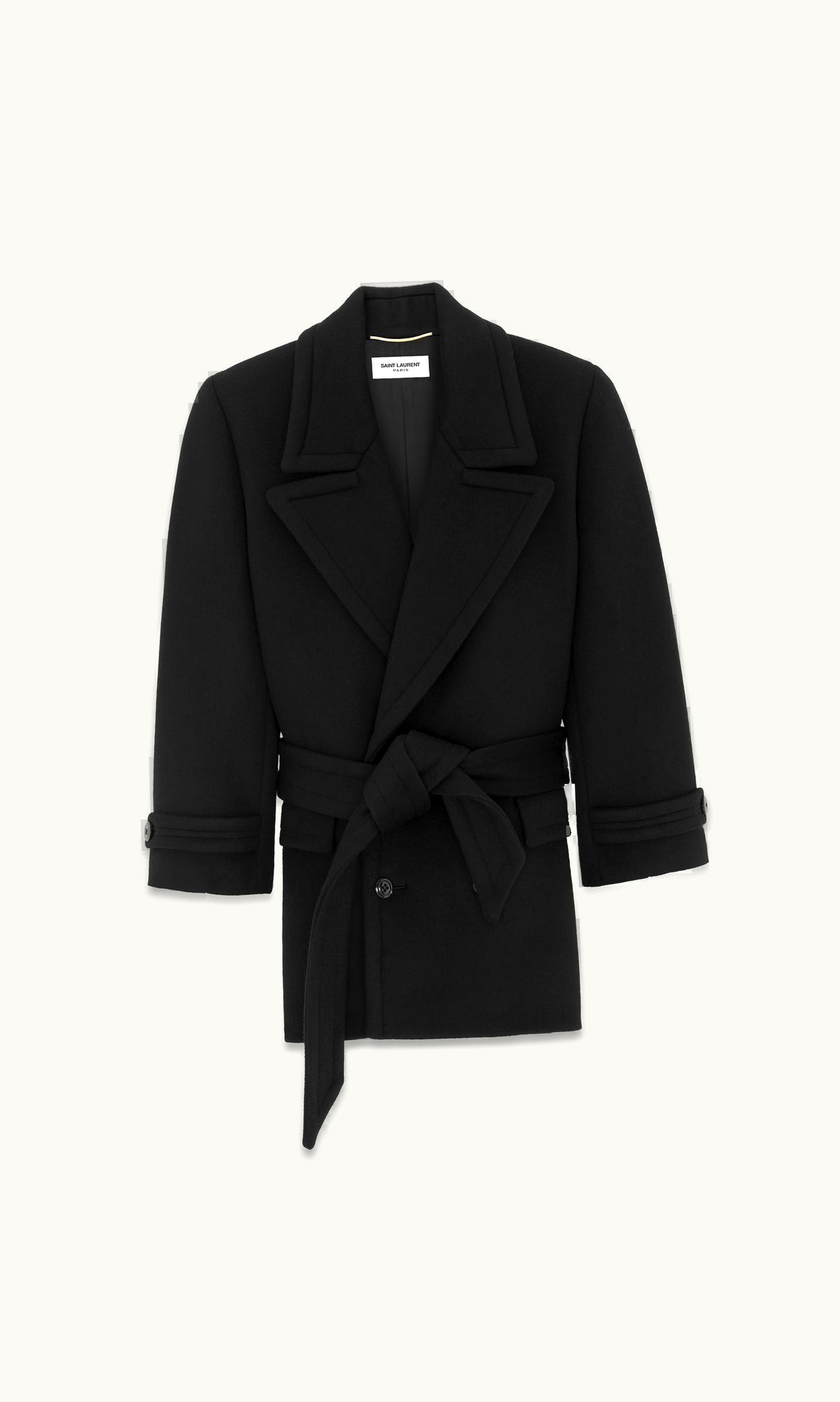 Saint Laurent Saint Laurent Short Coat In Wool Black