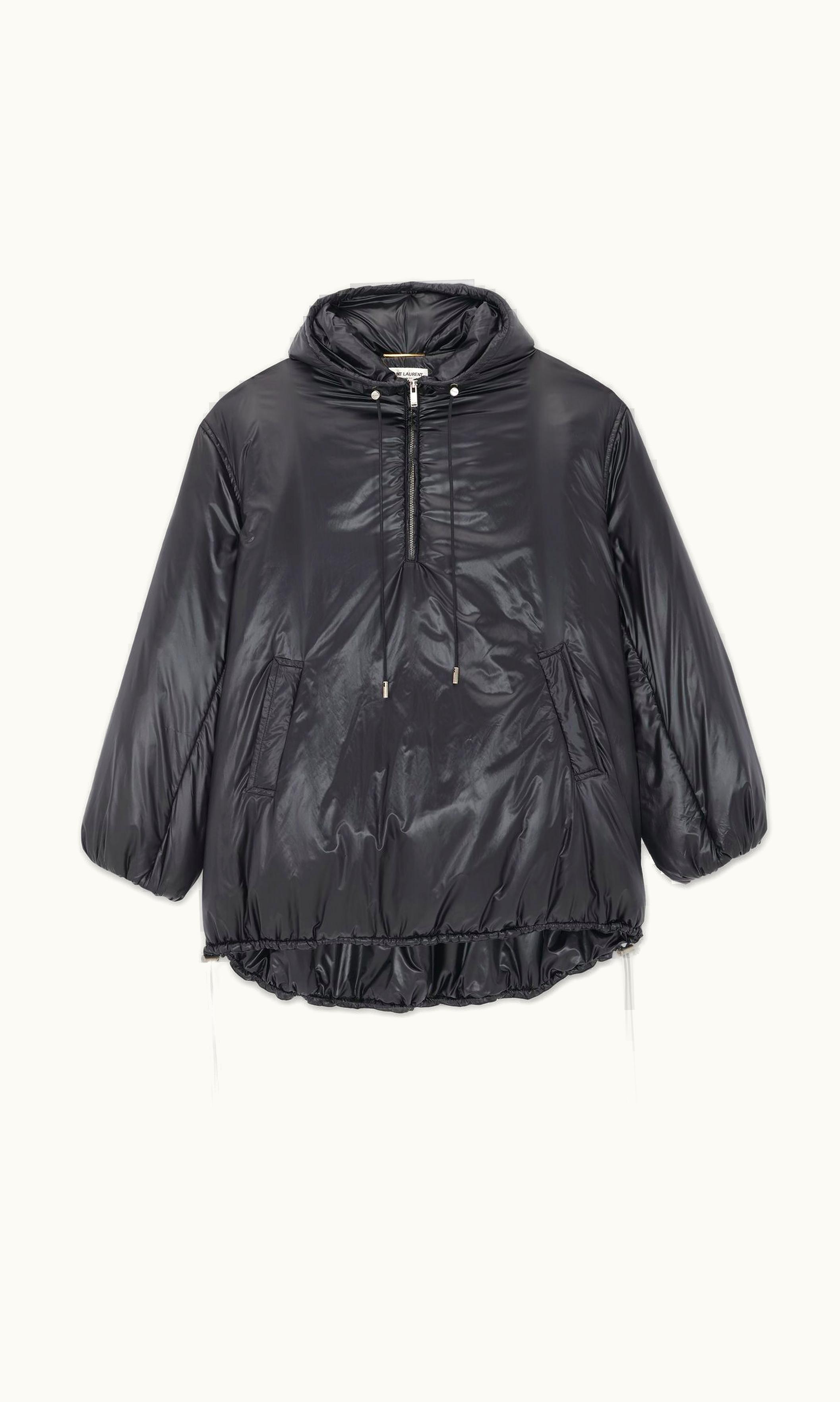 Saint Laurent Saint Laurent Cassandre Anorak In Nylon Black