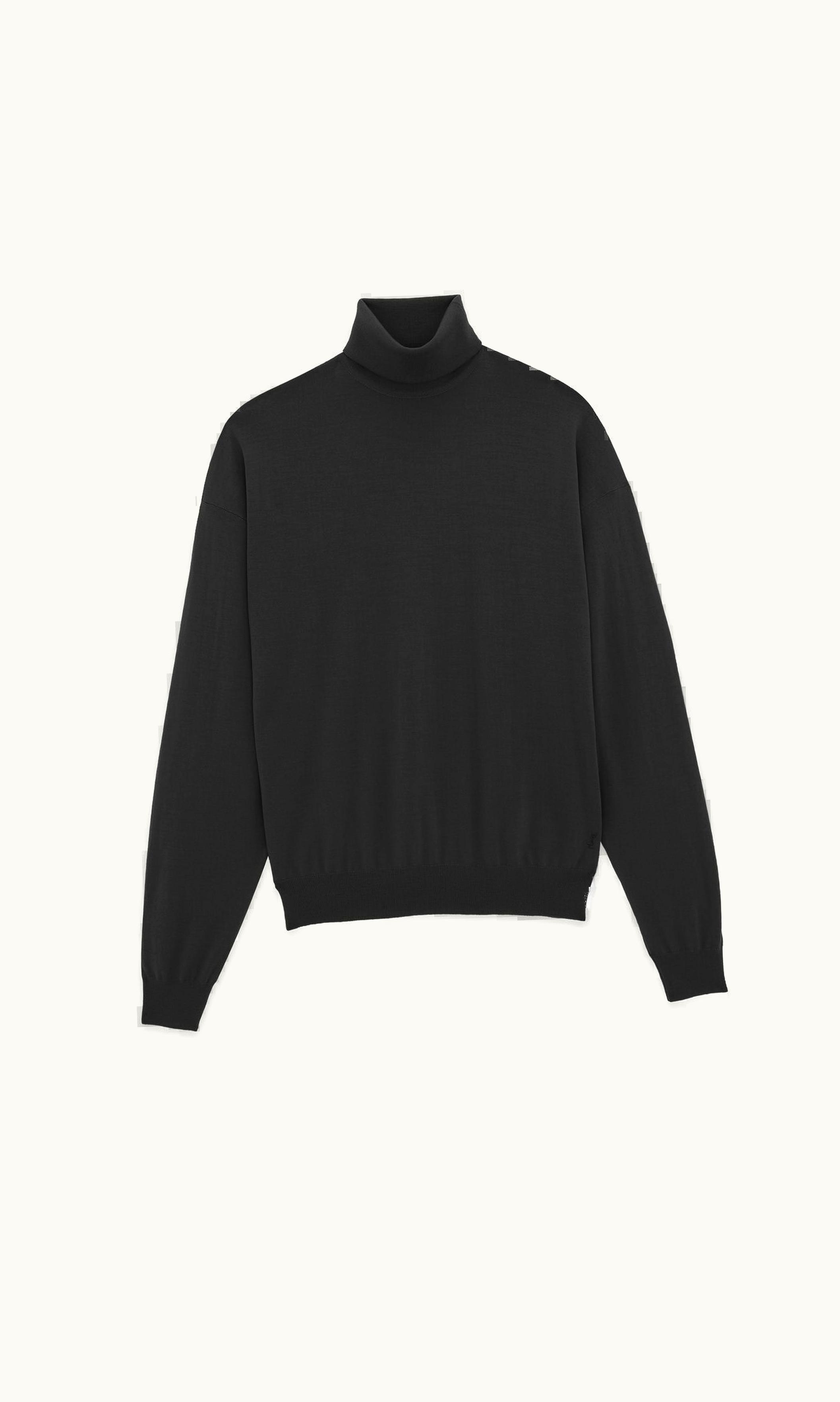 Saint Laurent Saint Laurent Cassandre Turtleneck Sweater In Wool Black