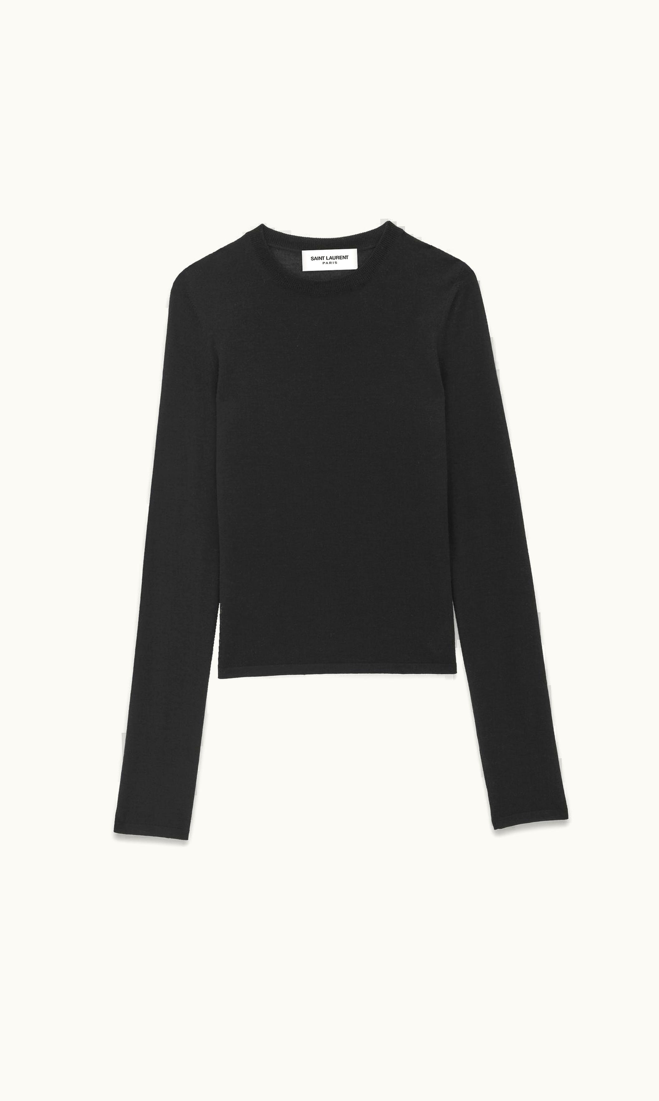 Saint Laurent Saint Laurent Sweater In Cashmere, Wool And Silk Black