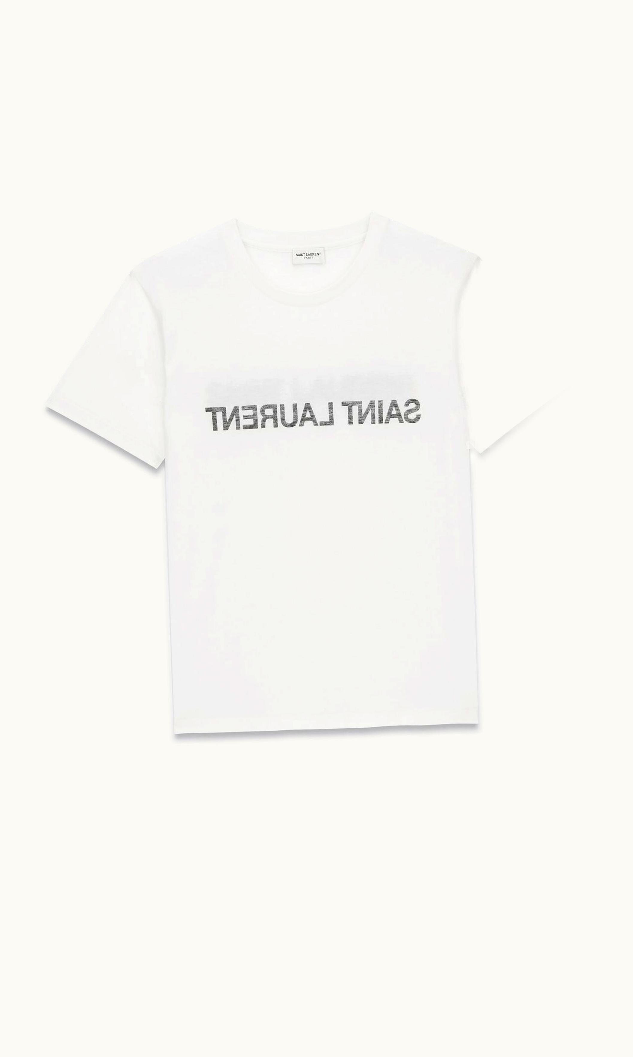 Saint Laurent Saint Laurent Reverse T-Shirt Naturel Et Noir