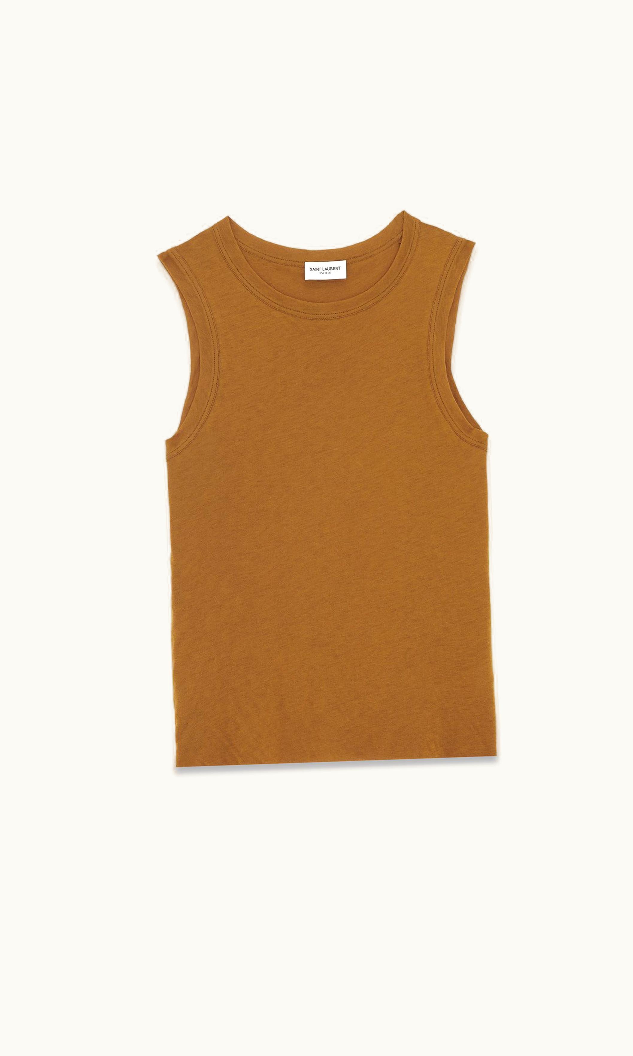 Saint Laurent Saint Laurent Tank Top In Cotton Jersey Ocre