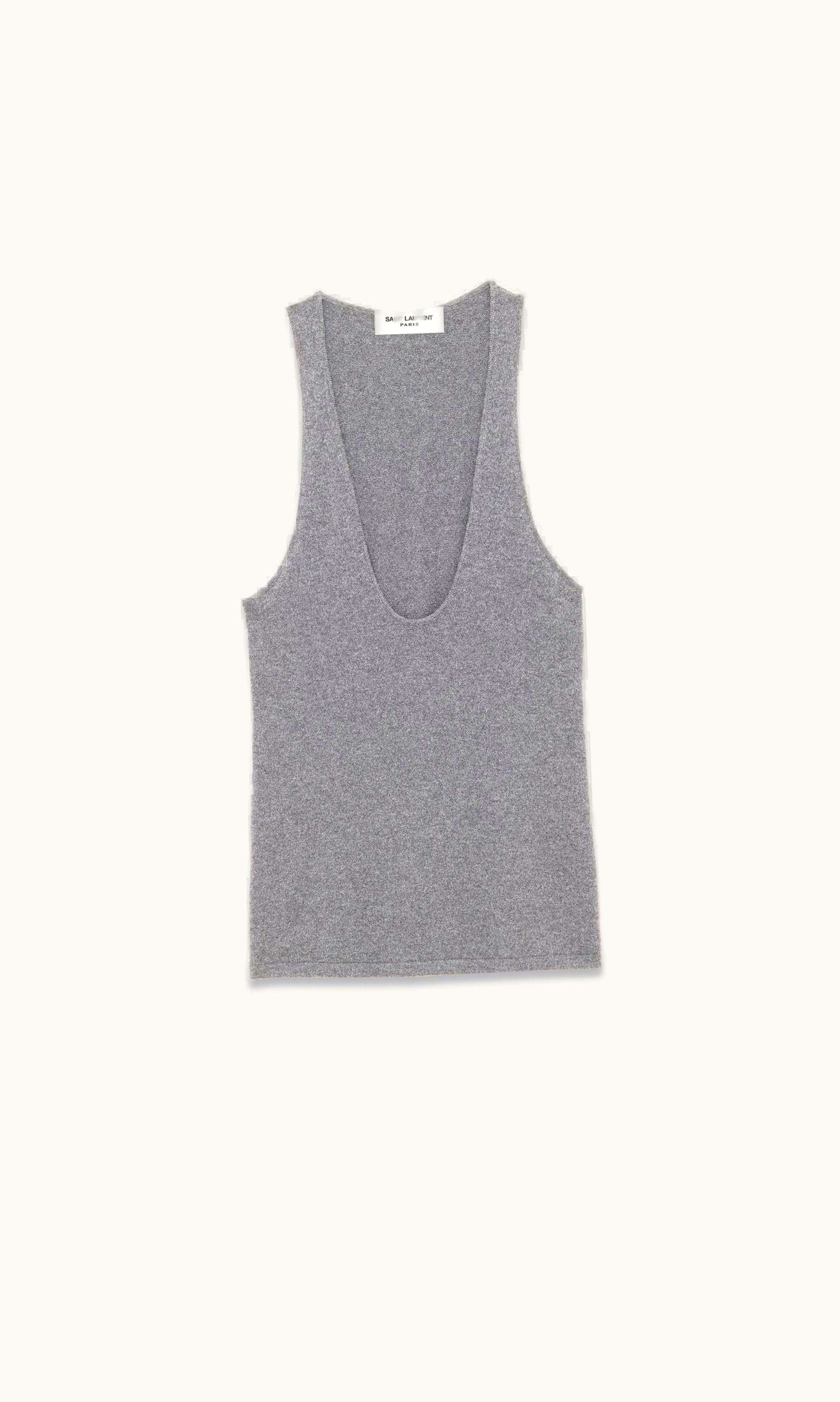 Saint Laurent Saint Laurent Tank Top In Cashmere Gris Chine