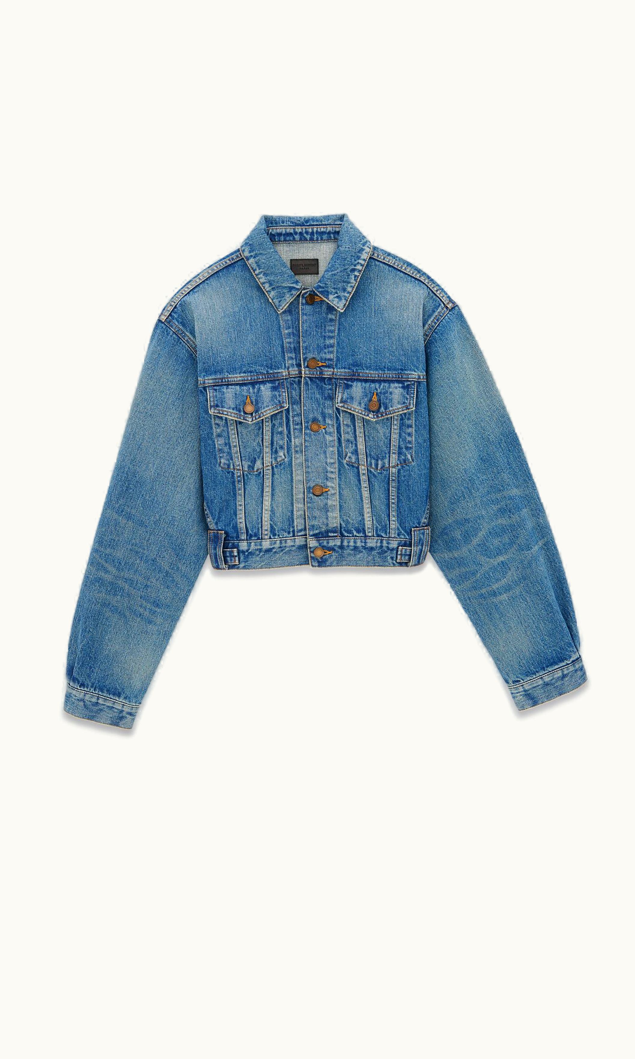 Saint Laurent Saint Laurent 80's Jacket In Vintage Blue Denim Japan Vintage Blue