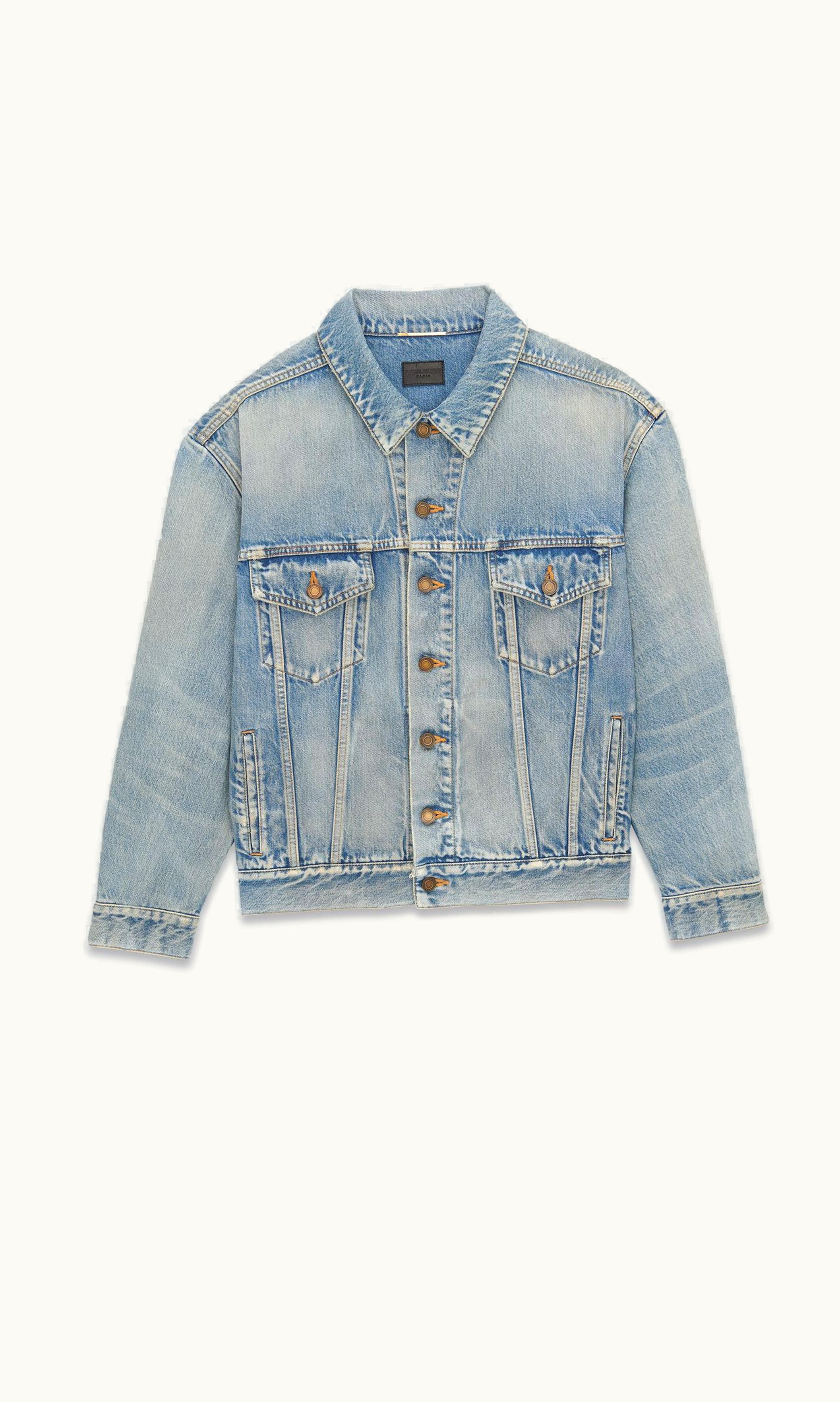 Saint Laurent Saint Laurent Oversized Jacket In Sunny Sky Blue Denim Sunny Sky Blue