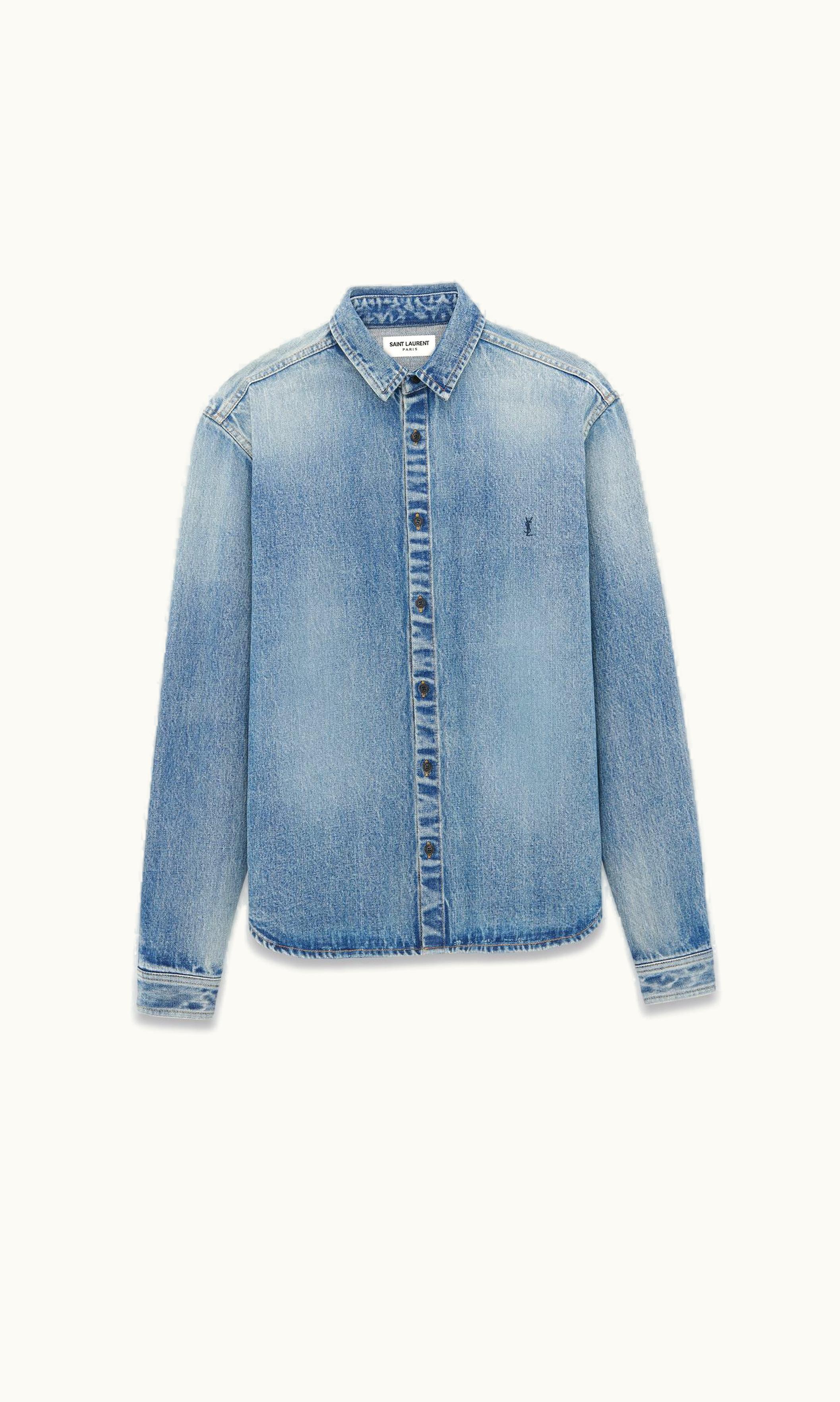 Saint Laurent Saint Laurent Cassandre Shirt In Trouville Beach Blue Denim Trouville Beach Blue
