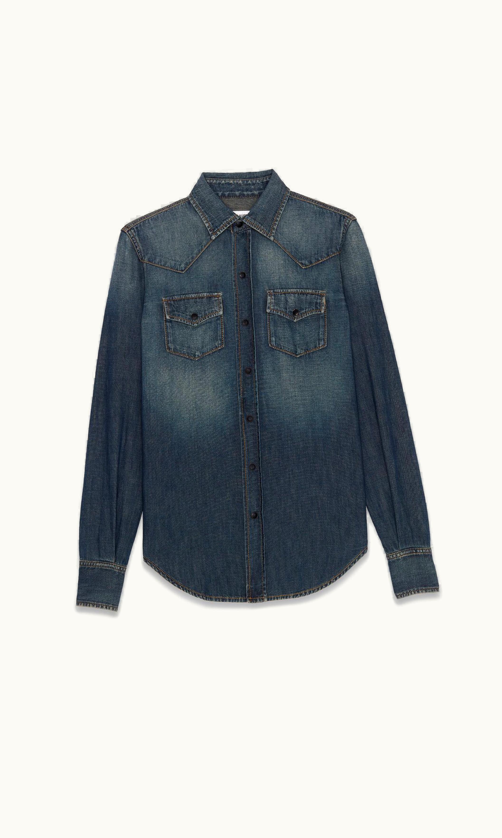 Saint Laurent Saint Laurent Western Shirt In Deep Vintage Blue Denim Deep Vintage Blue