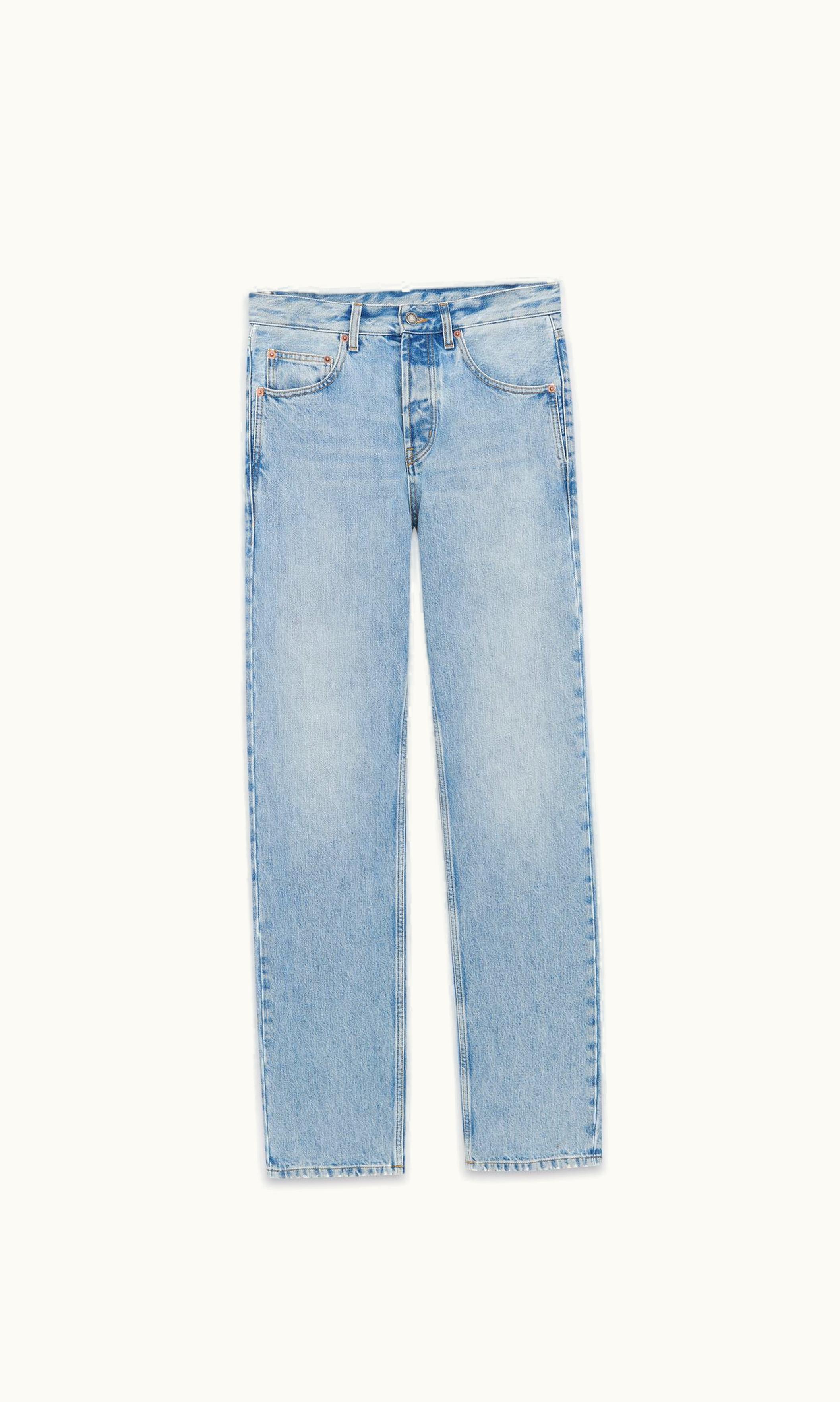 Saint Laurent Saint Laurent Long Baggy Jeans In Blue Bay Denim Blue Bay