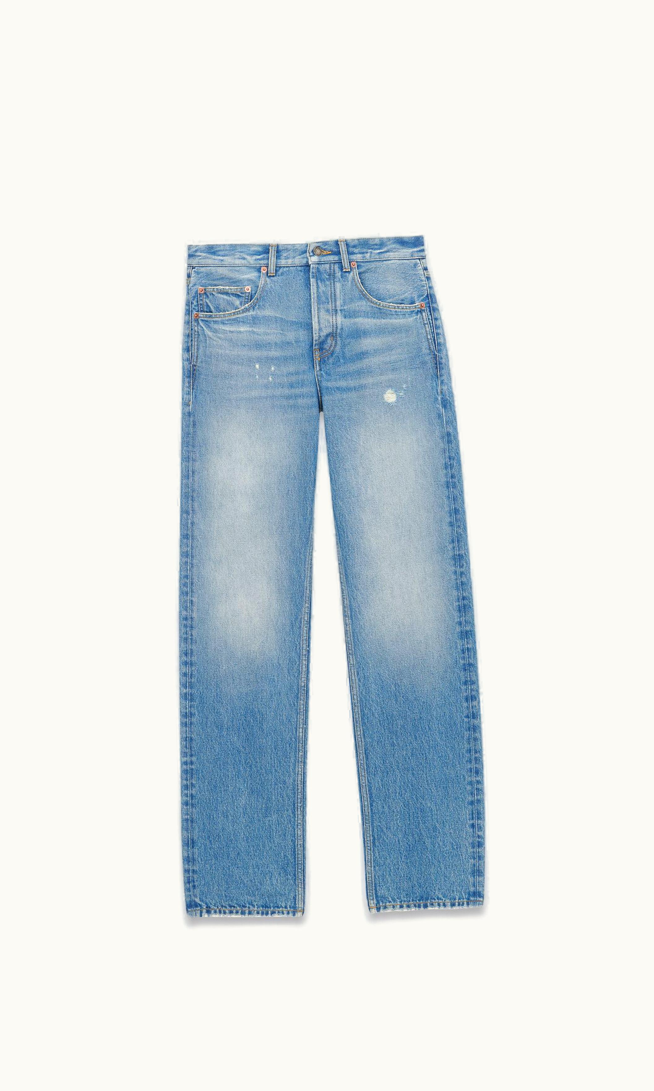 Saint Laurent Saint Laurent Long Extreme Baggy Jeans In Lake Medium Blue Denim Lake Medium Blue