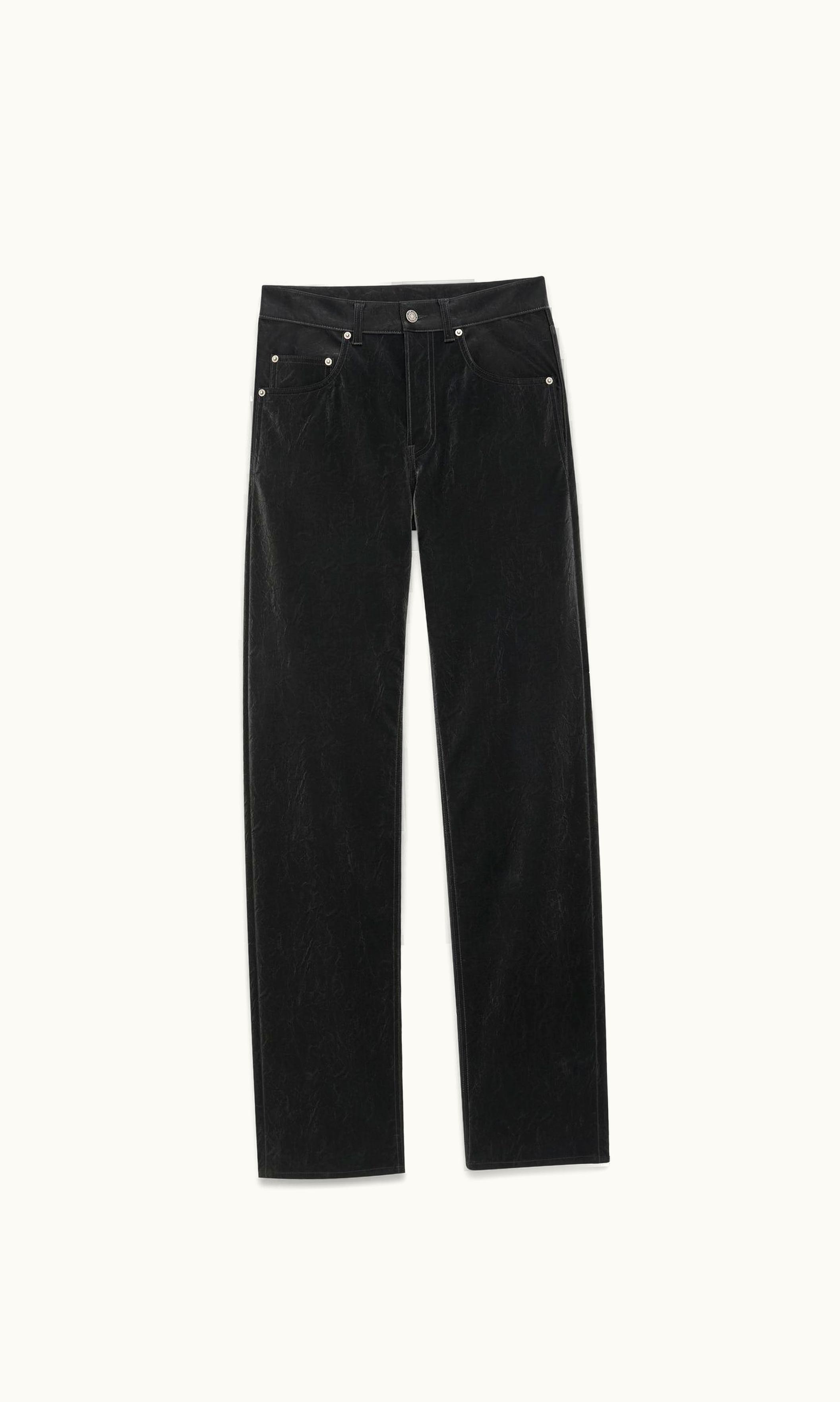 Saint Laurent Saint Laurent Long Extreme Baggy Jeans In Crinkle Black Denim Crinkle Black
