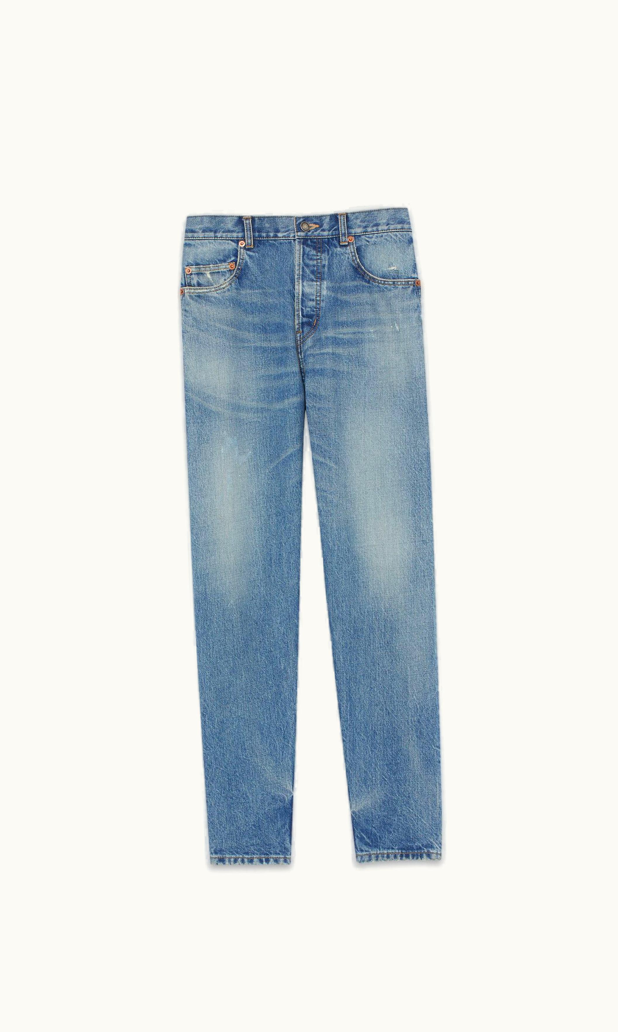Saint Laurent Saint Laurent Vanessa Jeans In Charlotte Blue Denim Charlotte Blue