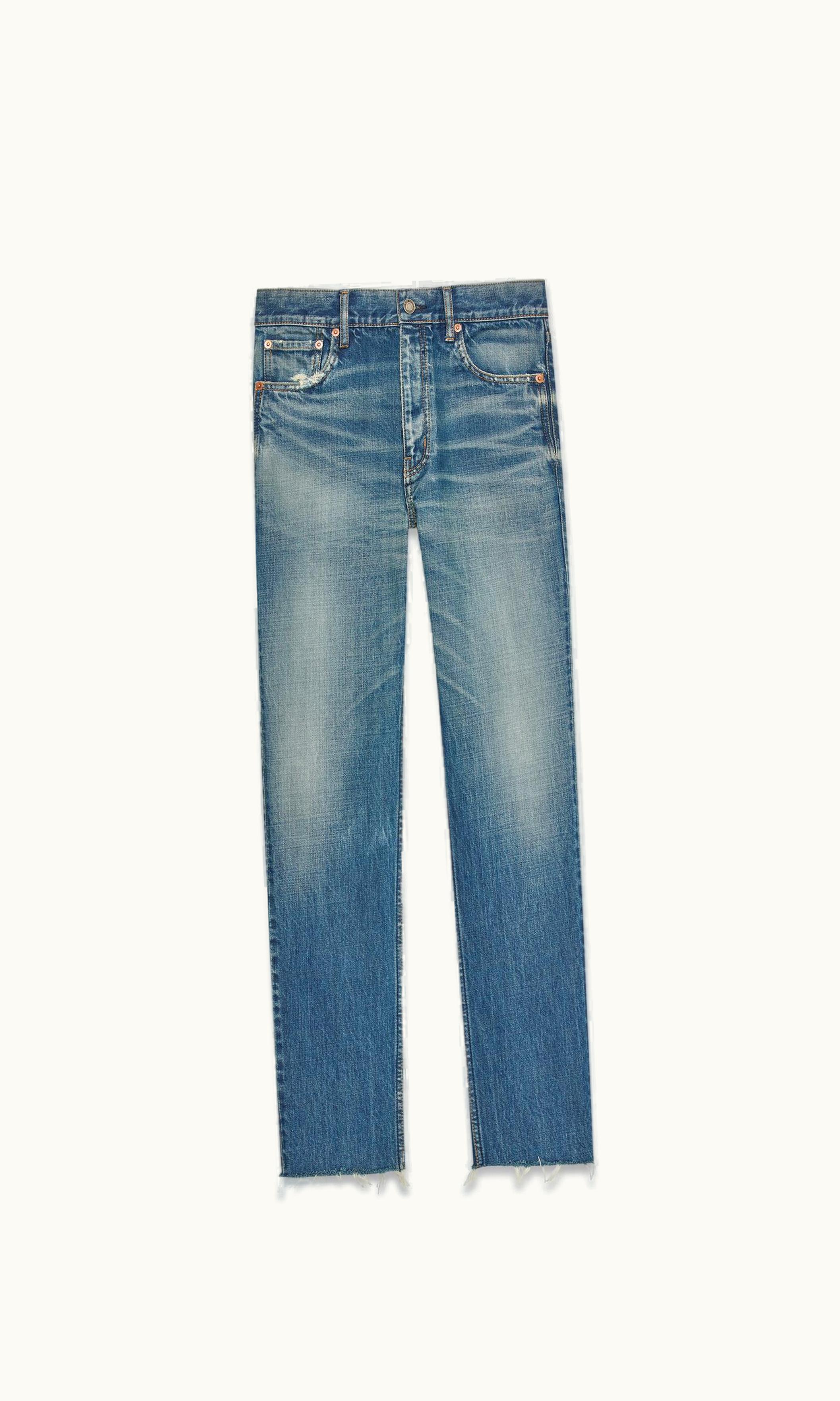 Saint Laurent Saint Laurent Straight Jeans In Blue Denim Authentic Vintage Blue
