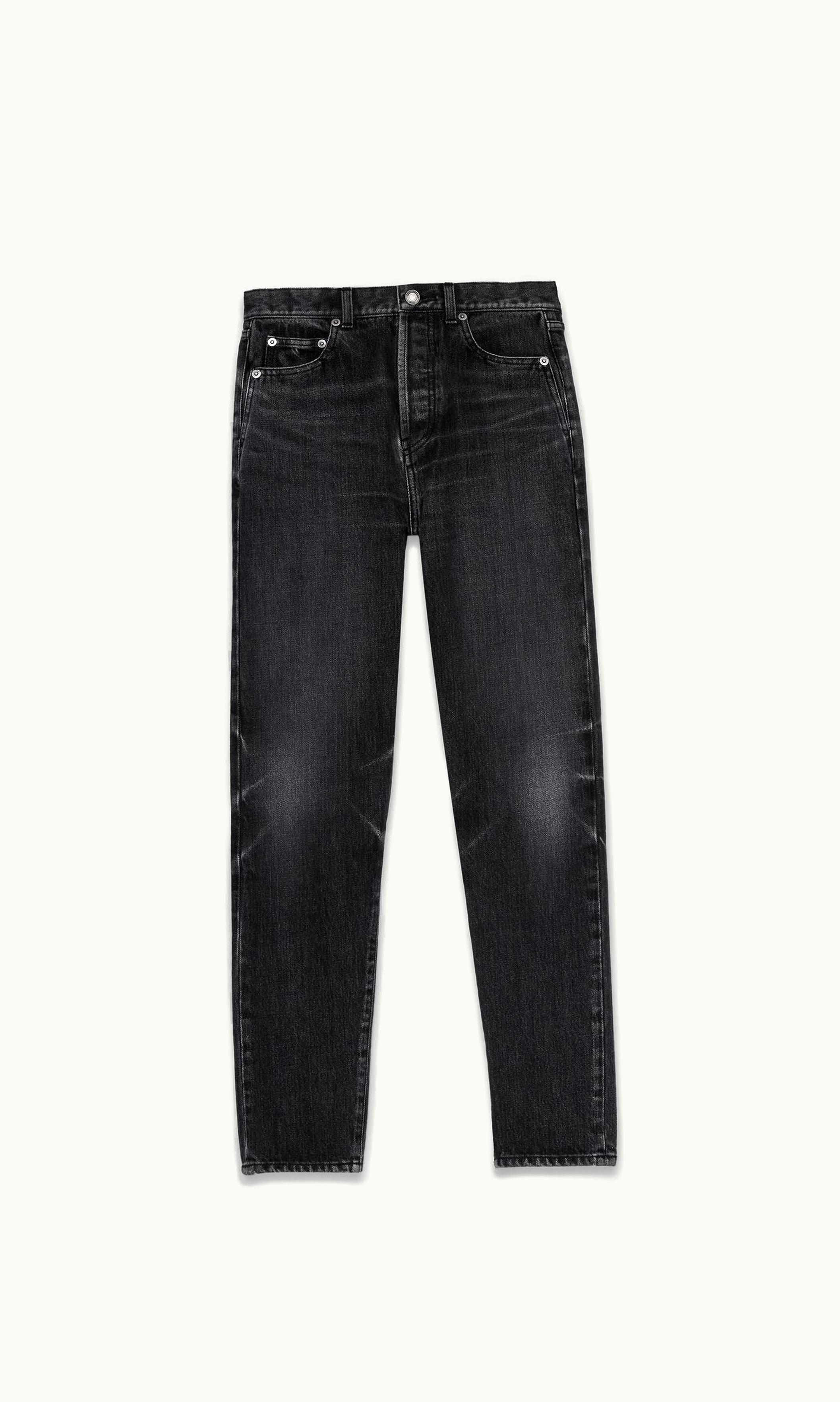 Saint Laurent Saint Laurent Slim-Fit Jeans In Dirty Medium Black Denim Dirty Medium Black