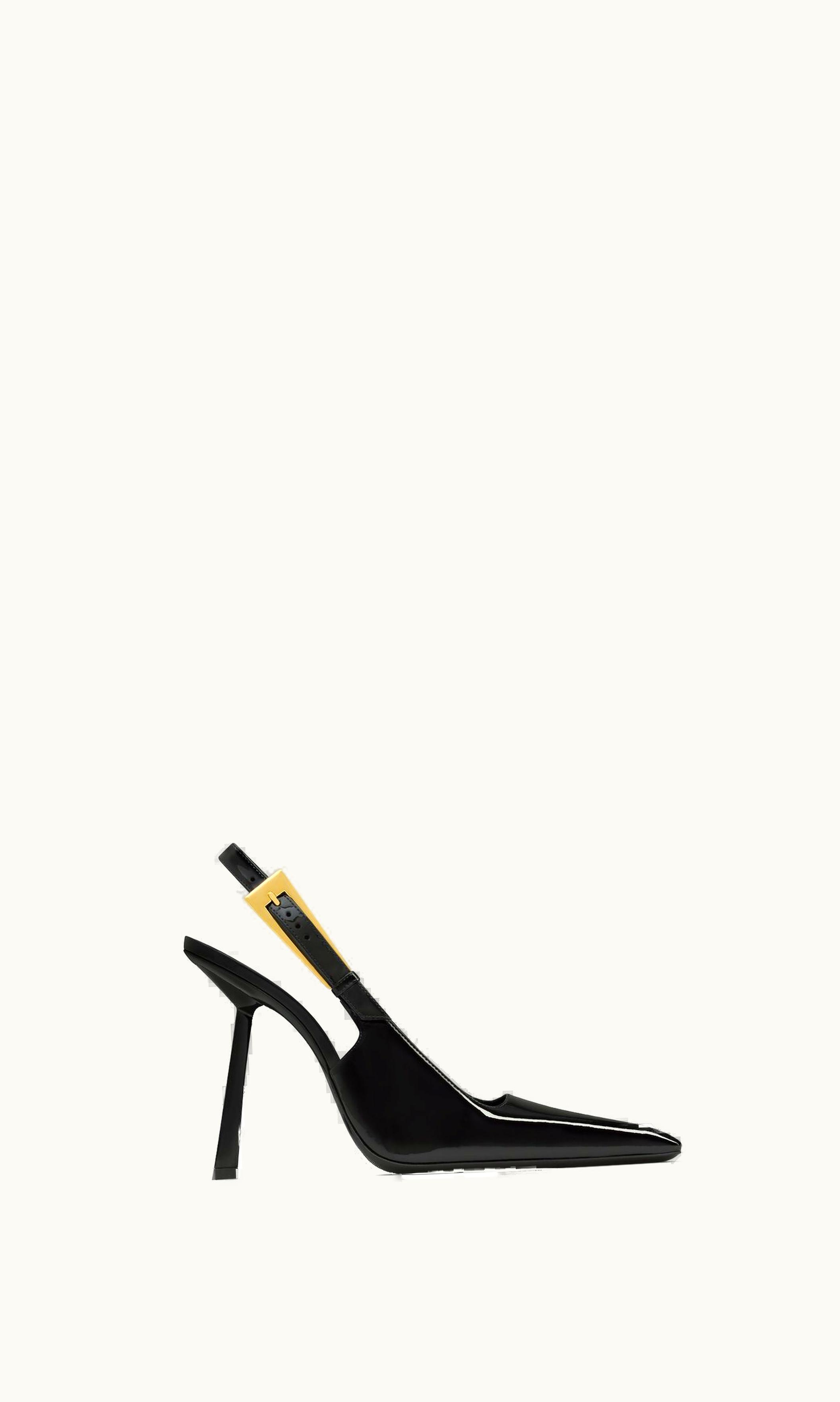 Saint Laurent Saint Laurent Lee Slingback Pumps In Patent Leather Black