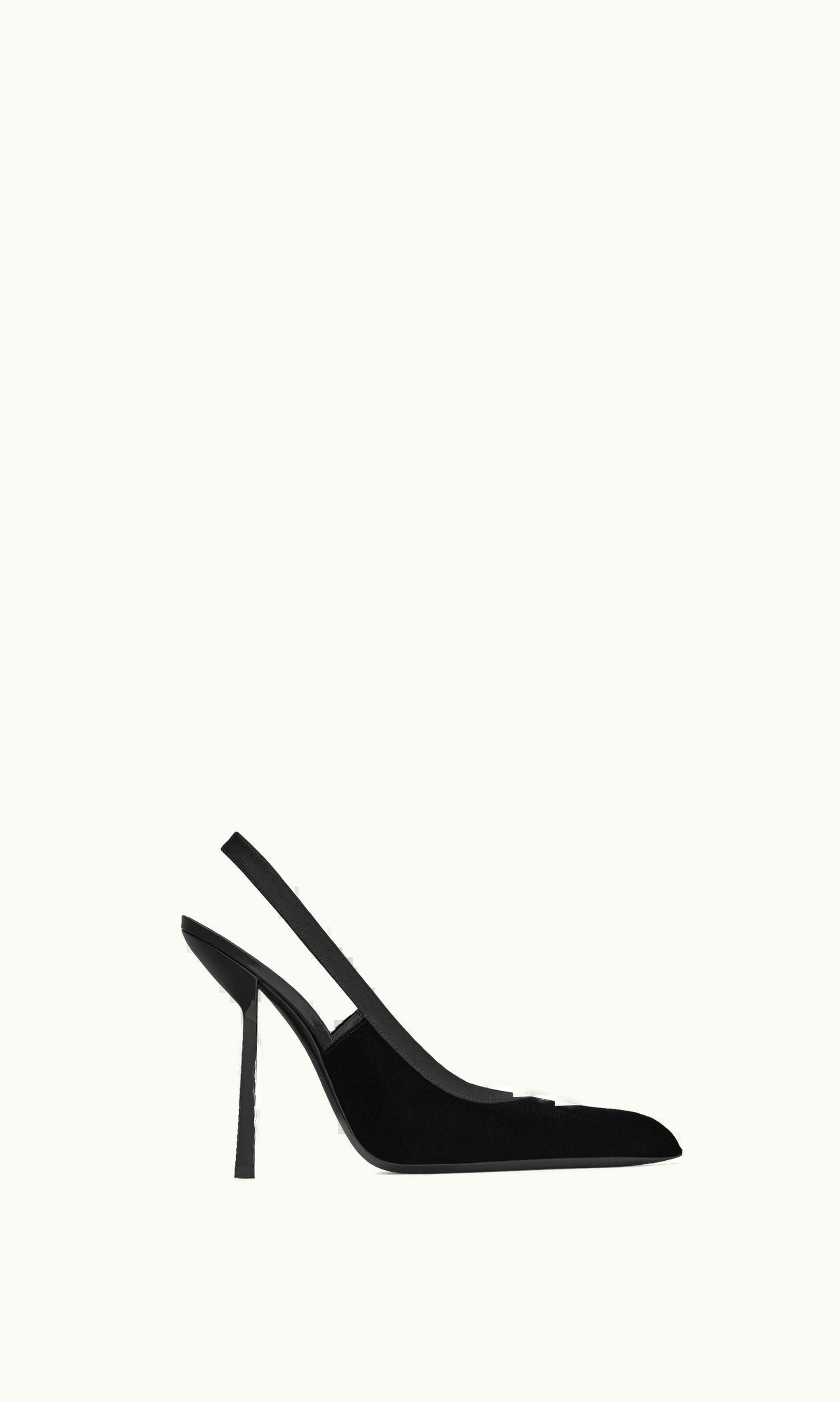 Saint Laurent Saint Laurent Victoire Slingback Pumps In Velvet Black