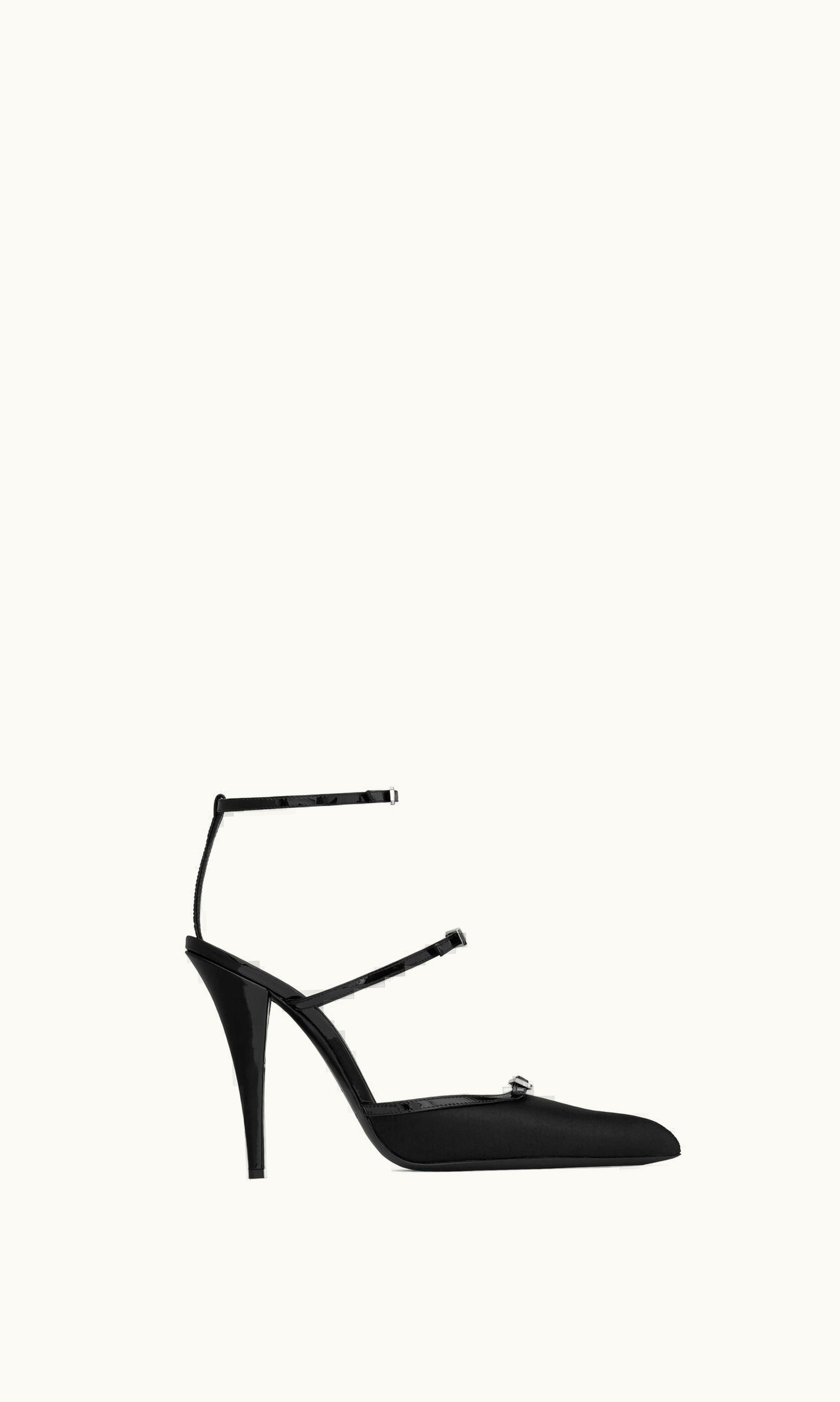 Saint Laurent Saint Laurent Jones Pumps In Satin Crepe Black
