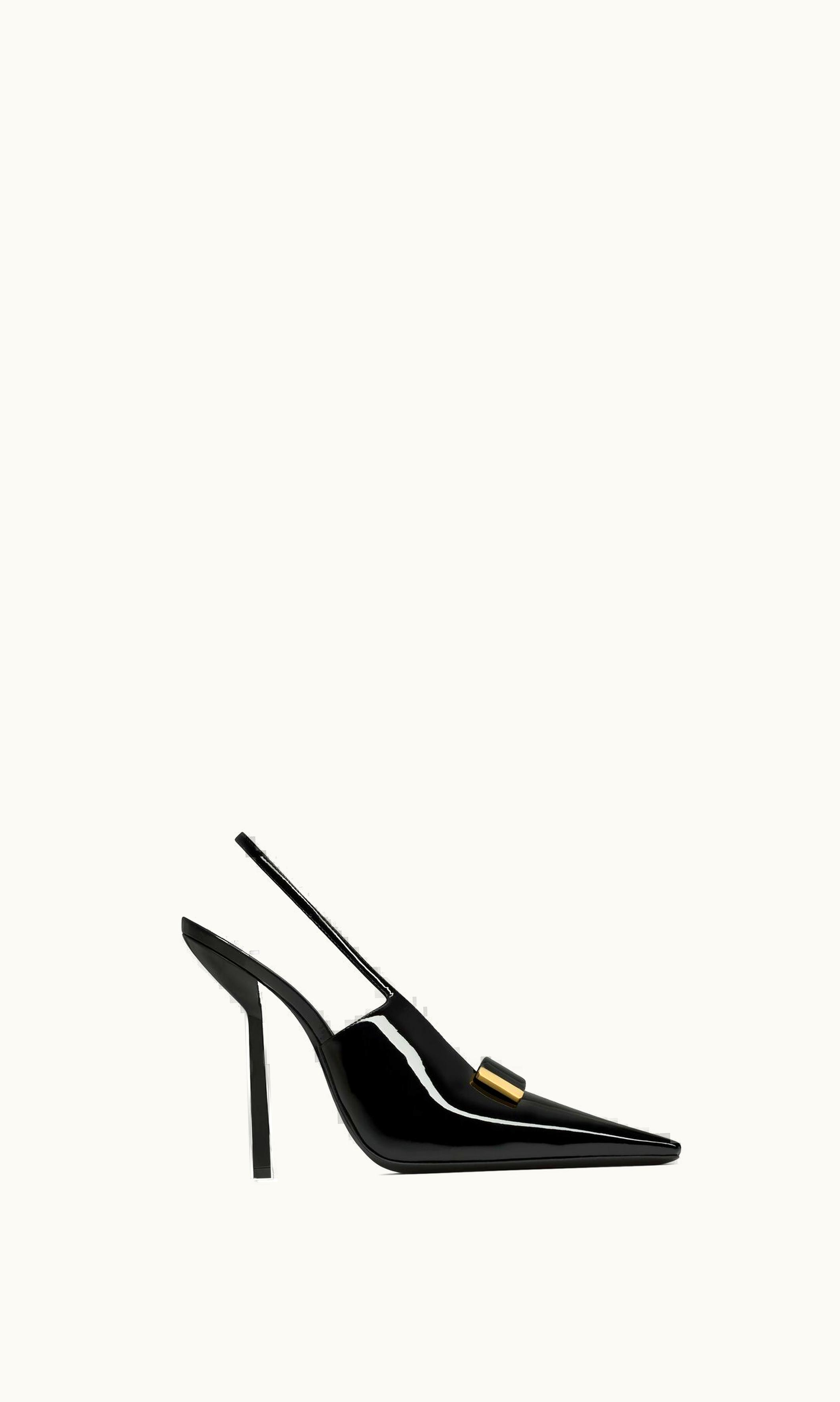 Saint Laurent Saint Laurent Madame Slingback Pumps In Patent Leather Black