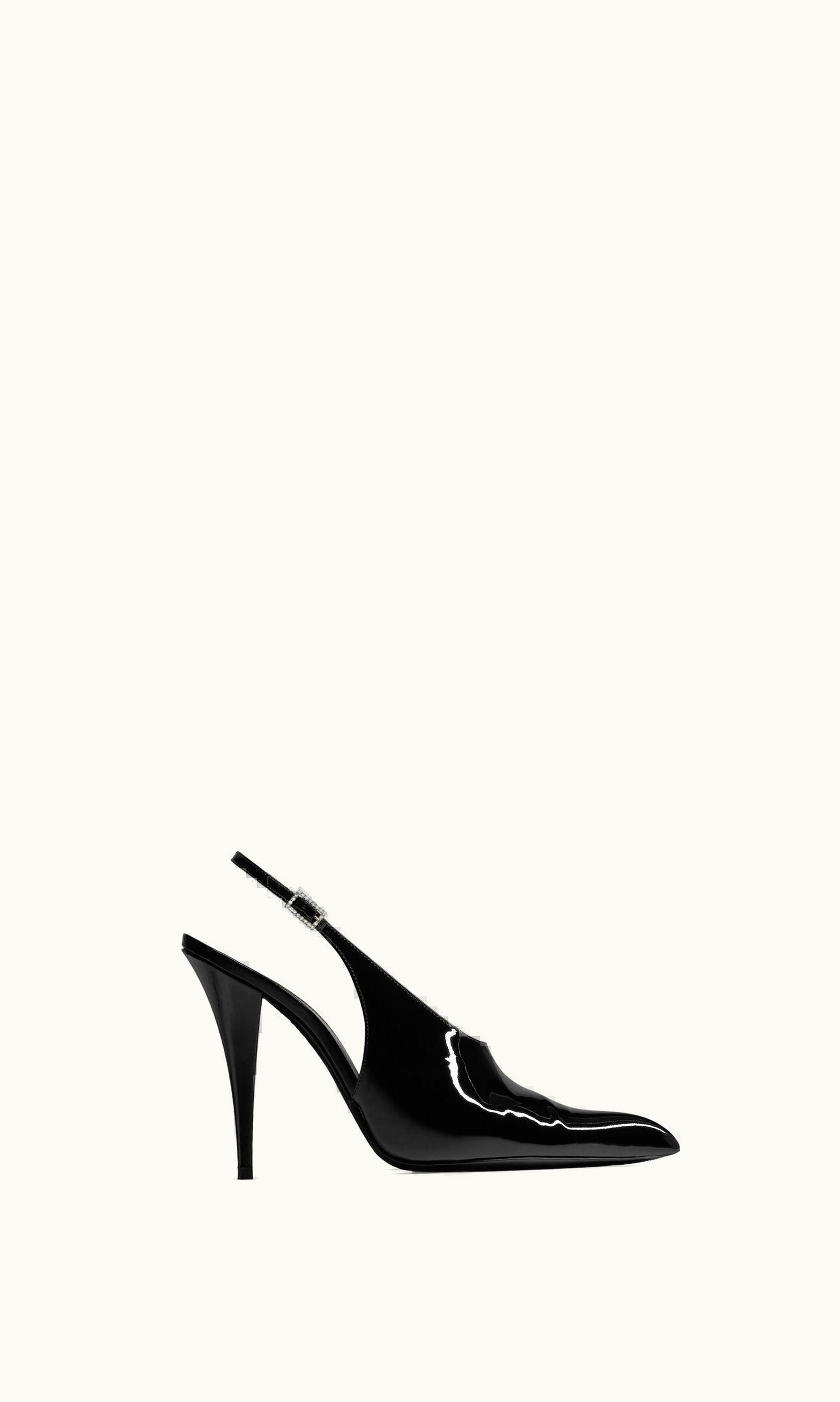Saint Laurent Saint Laurent Nico Slingback Pumps In Patent Leather Black