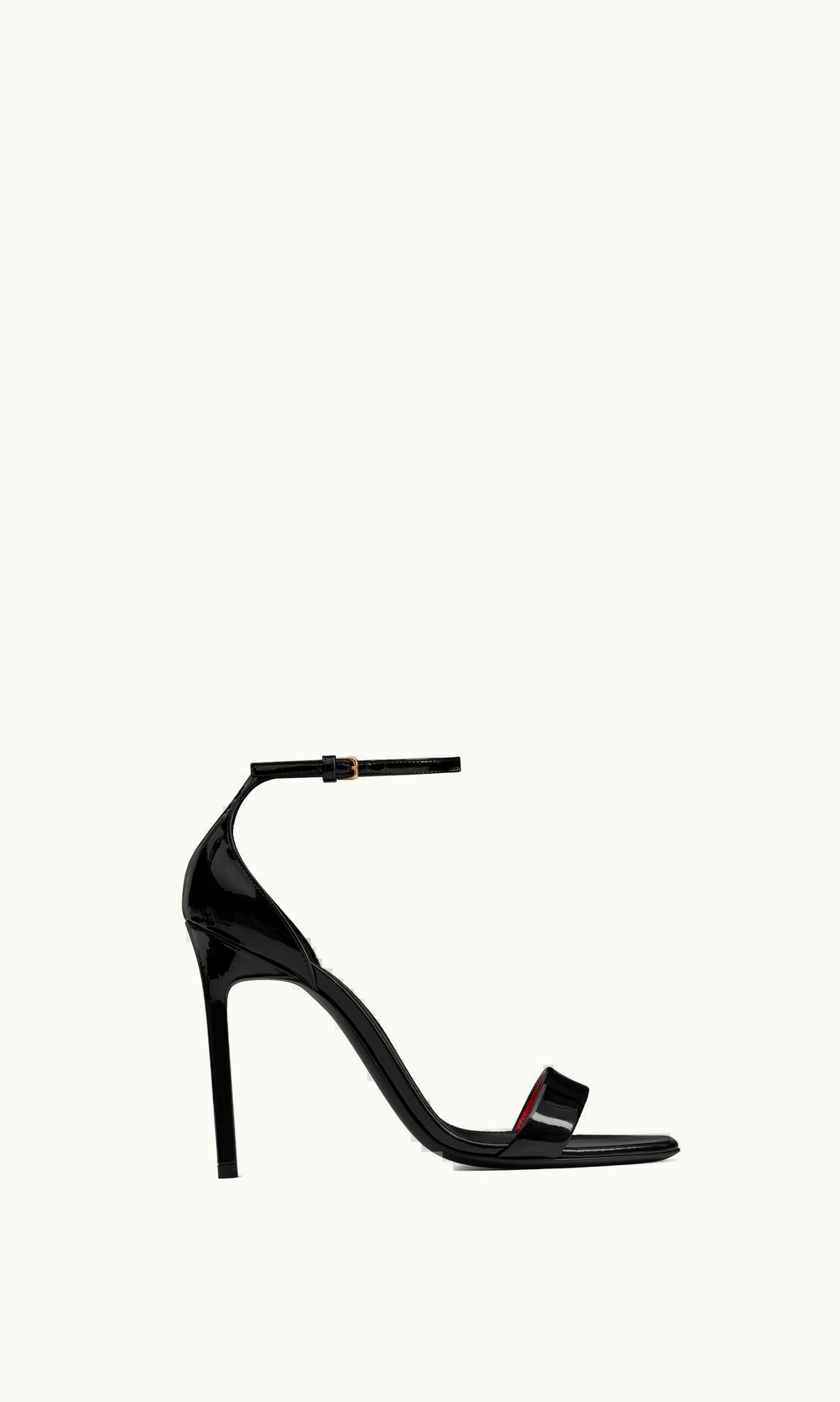 Saint Laurent Saint Laurent Amber Sandals In Patent Leather Black