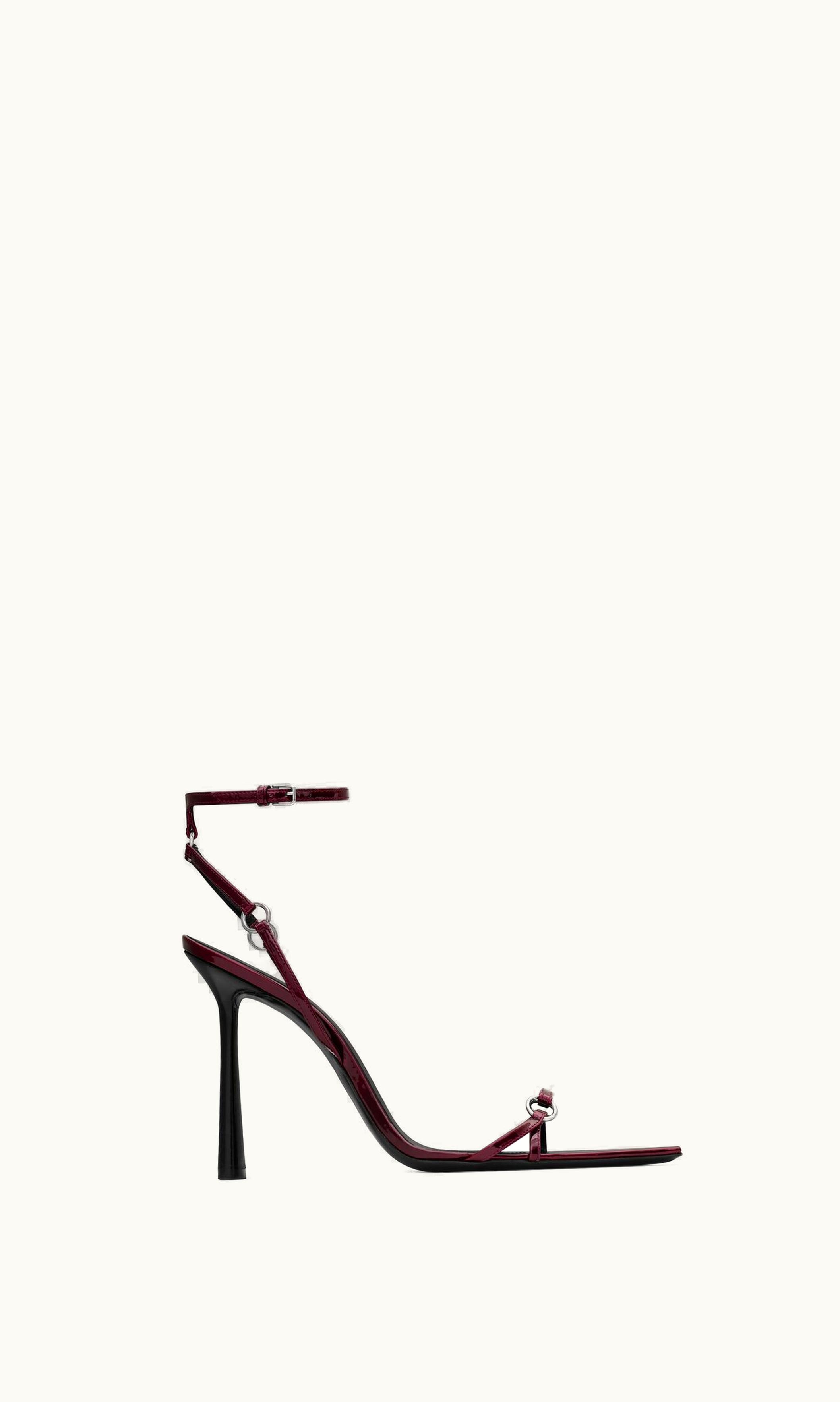 Saint Laurent Saint Laurent Nova Sandals In Patent Leather Deep Bordeaux