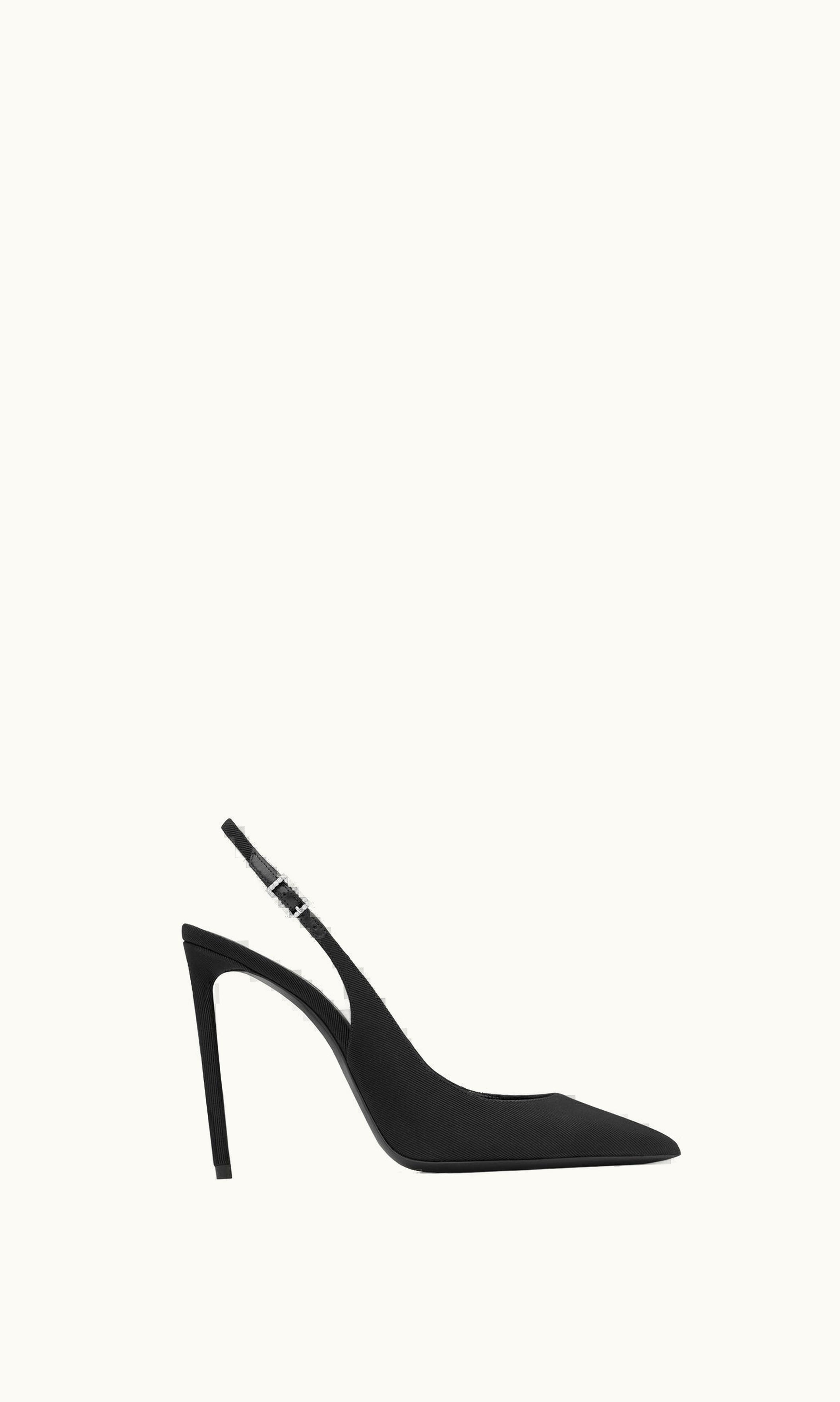 Saint Laurent Saint Laurent Zoe Slingback Pumps In Grosgrain Black