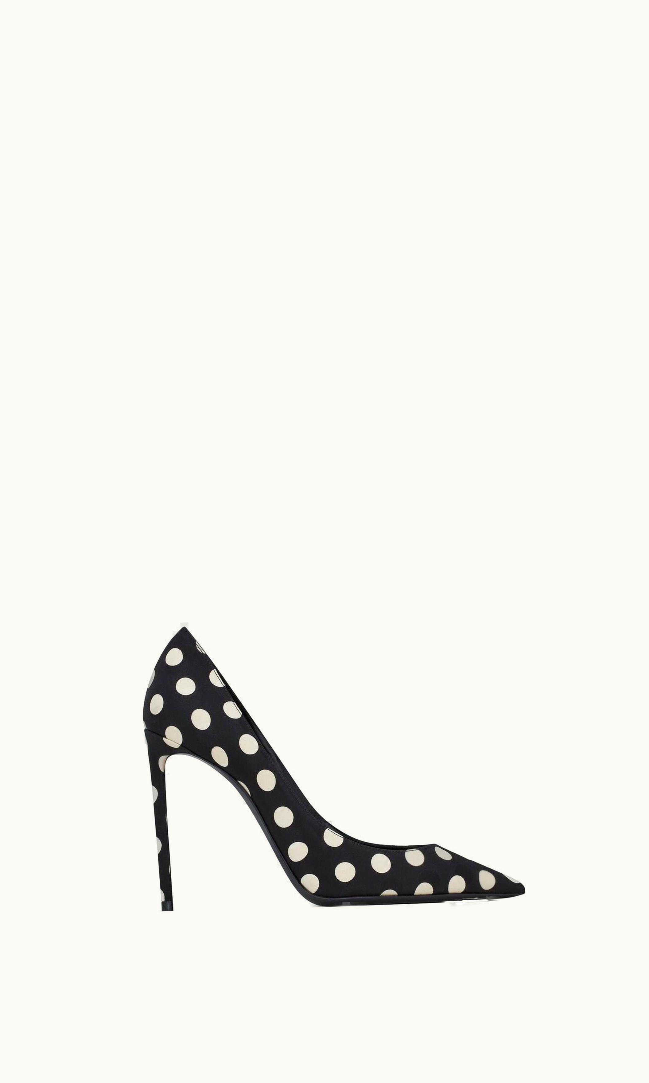 Saint Laurent Saint Laurent Zoe Pumps In Silk Noir Ivoire