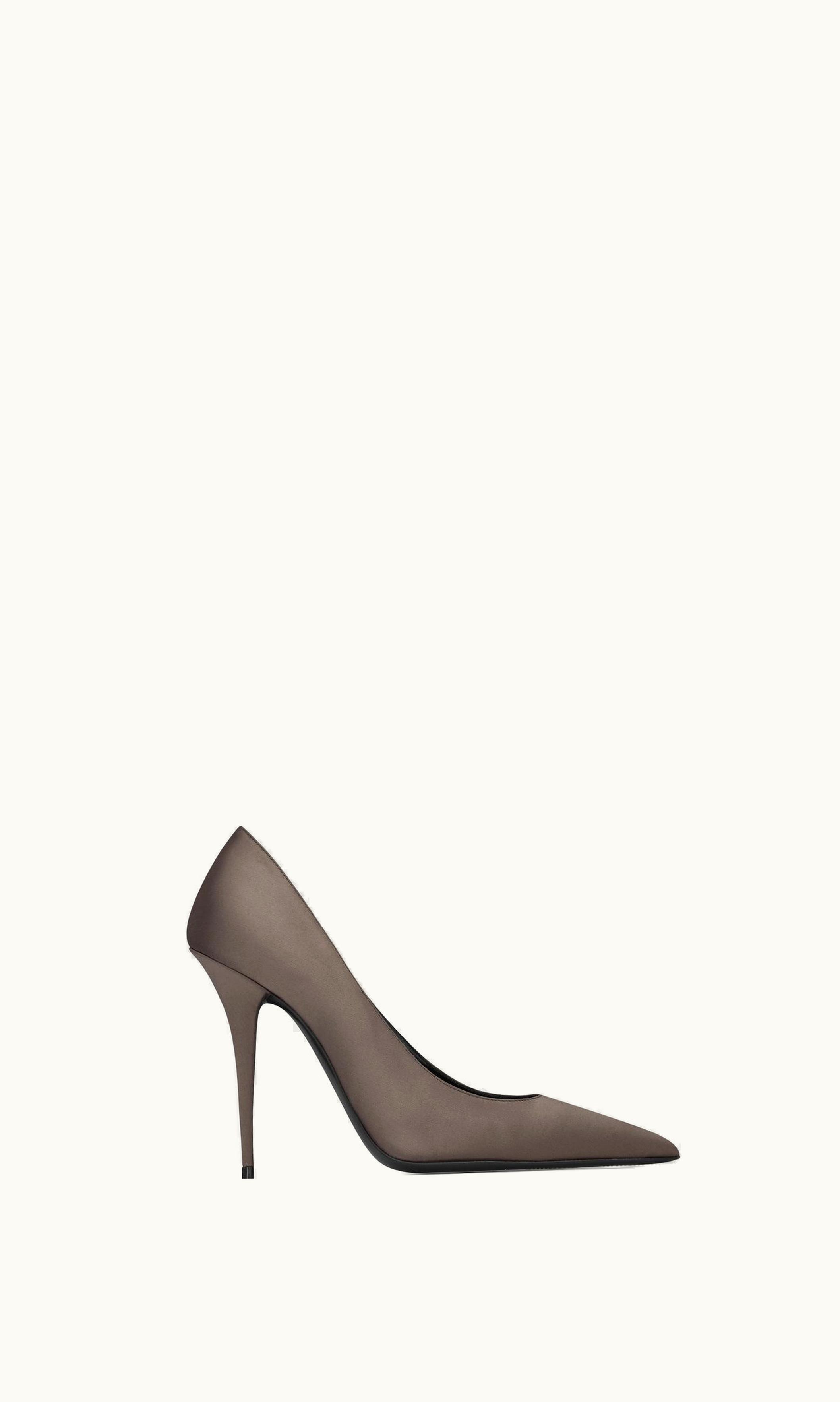 Saint Laurent Saint Laurent Instinct Pumps In Satin Crepe Brun Cafe
