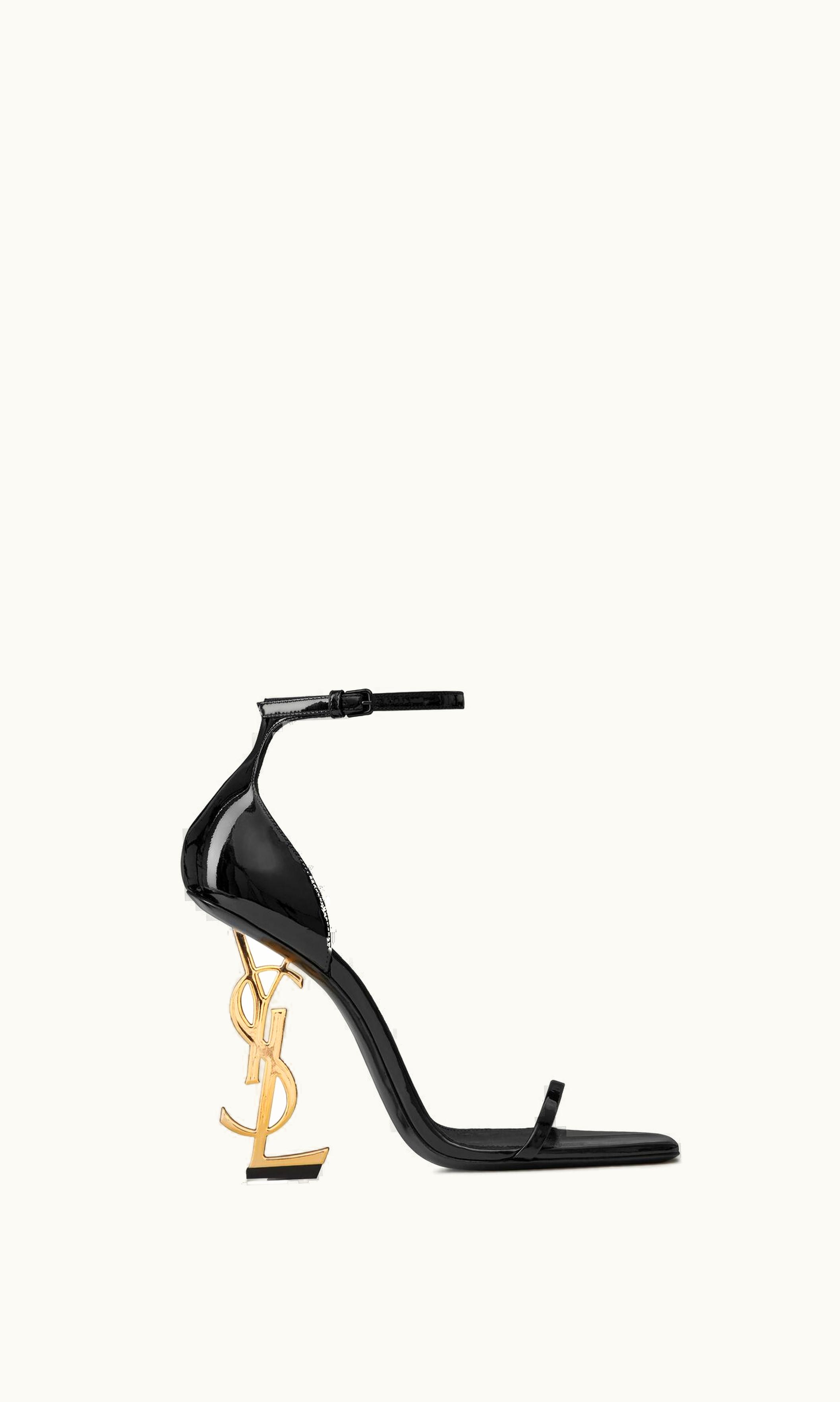 Saint Laurent Saint Laurent Opyum Sandals In Patent Leather Black