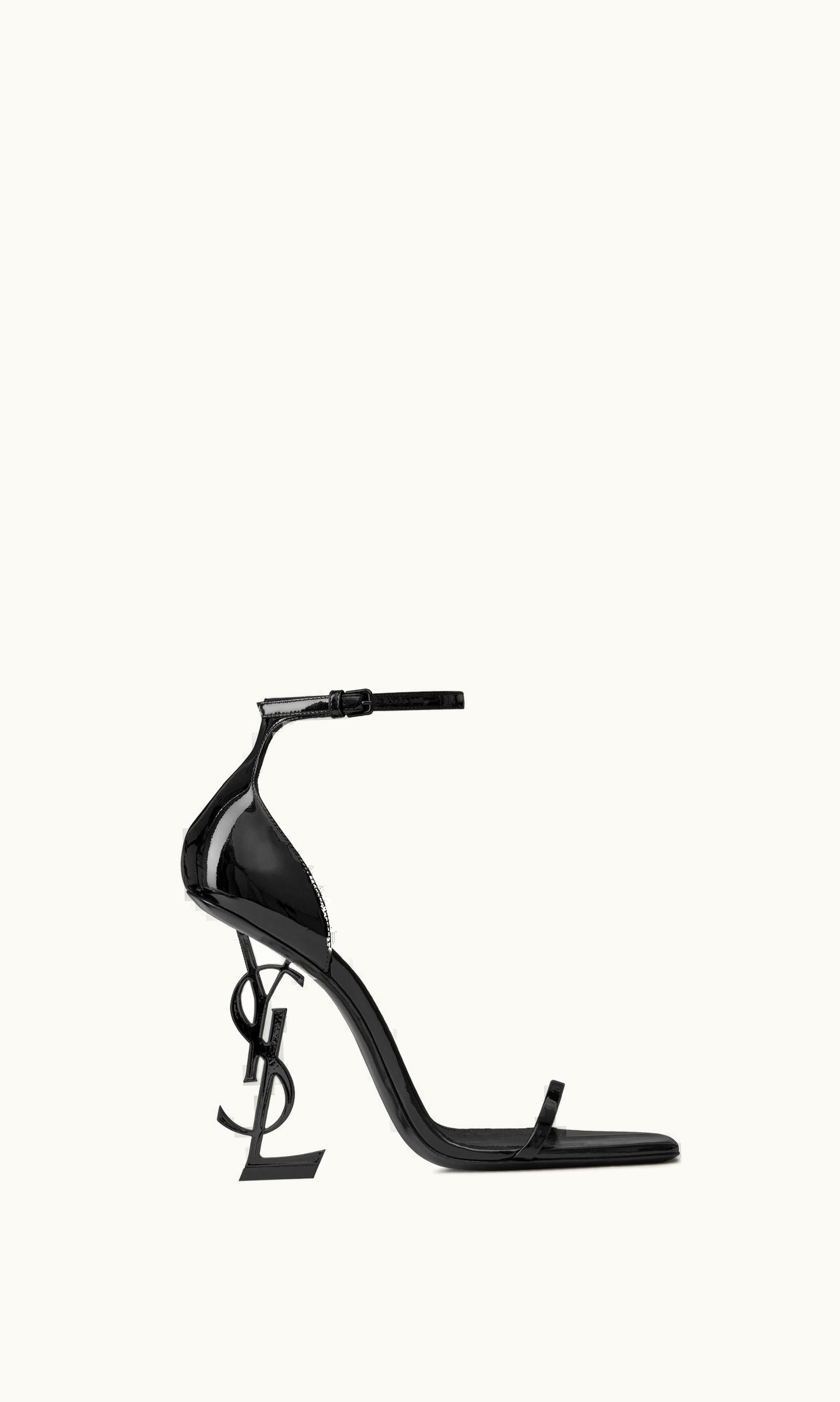 Saint Laurent Saint Laurent Opyum Sandals In Patent Leather Black BLACK