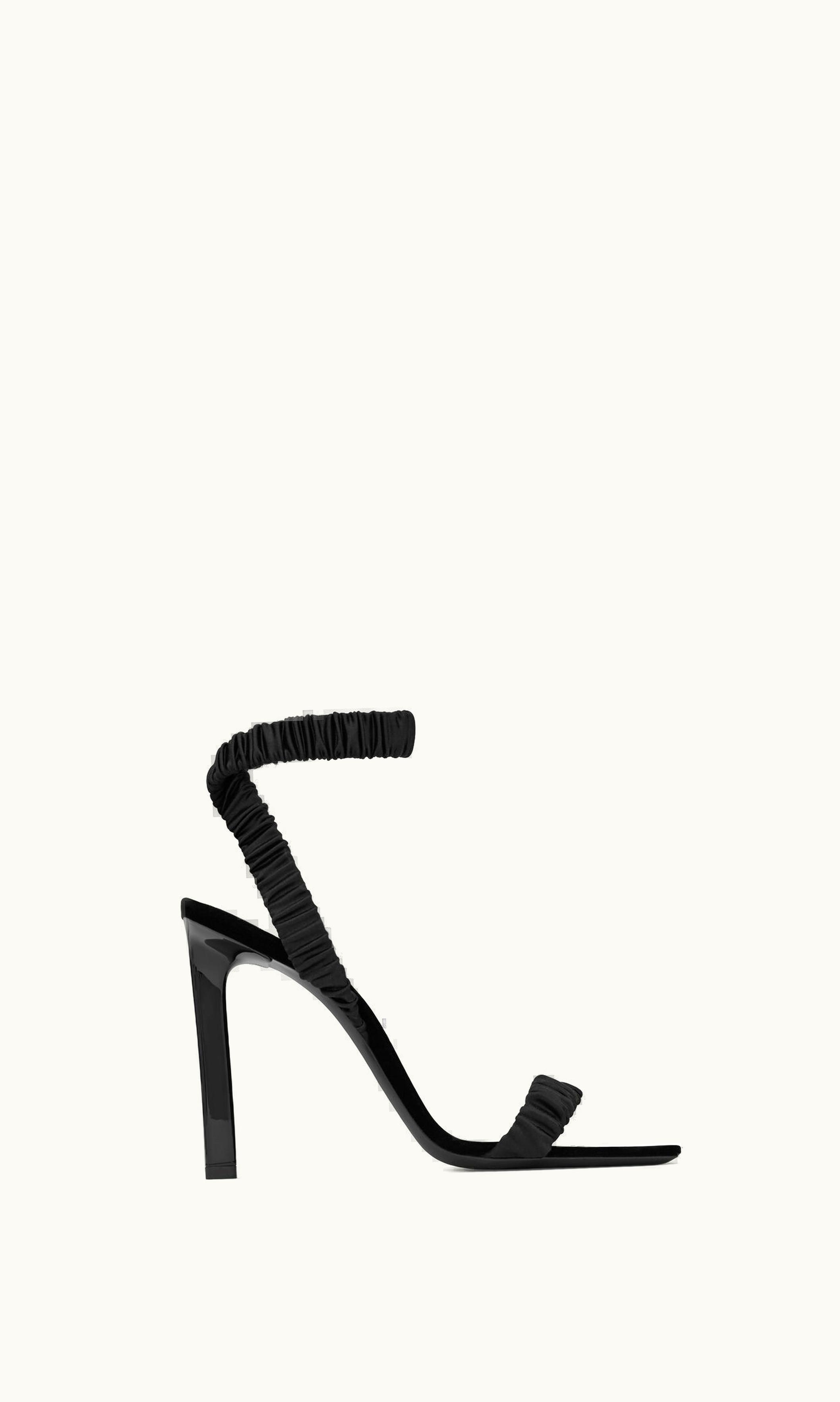 Saint Laurent Saint Laurent Pam Sandals In Satin Crepe Black