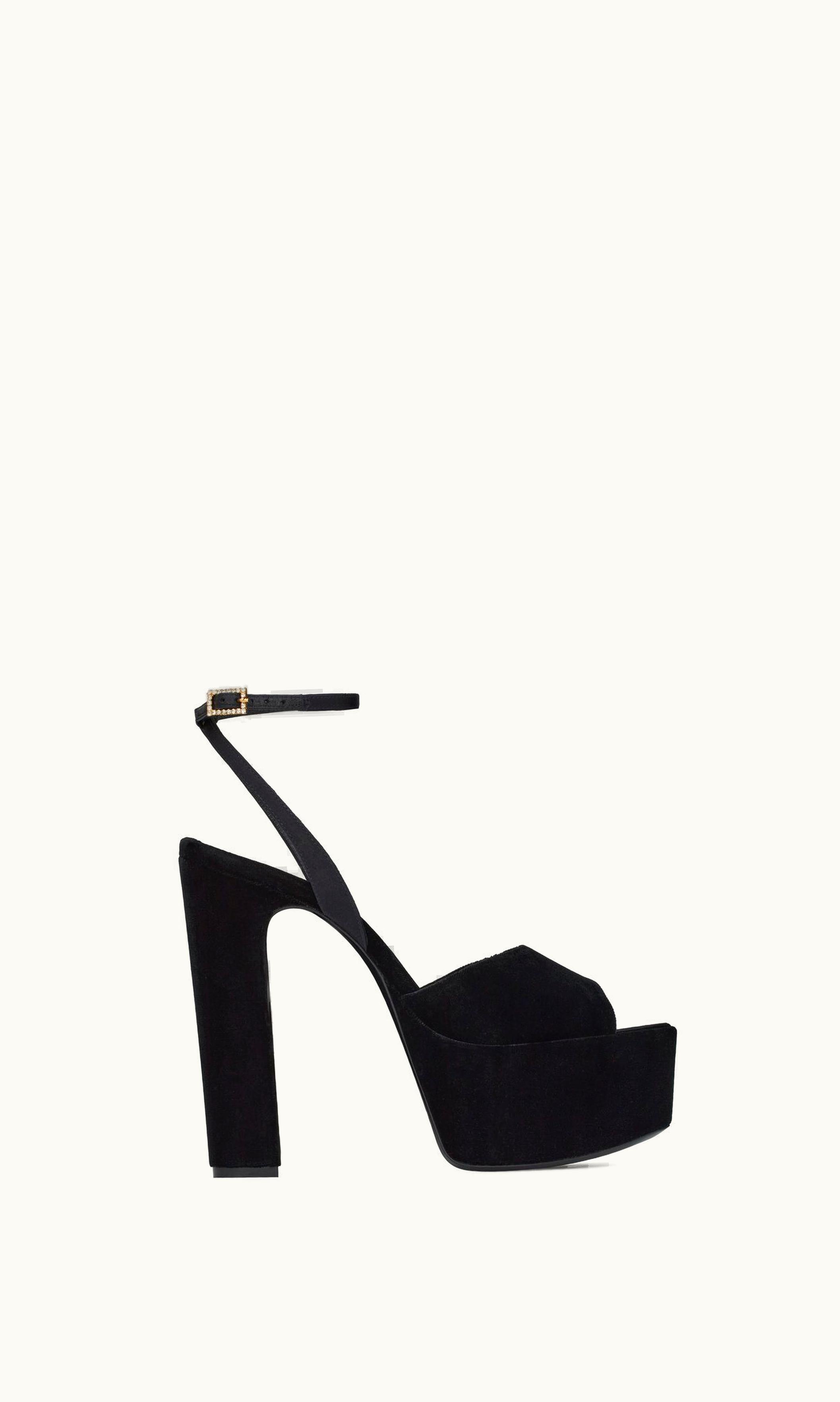 Saint Laurent Saint Laurent Jodie Platform Sandals In Velvet Black
