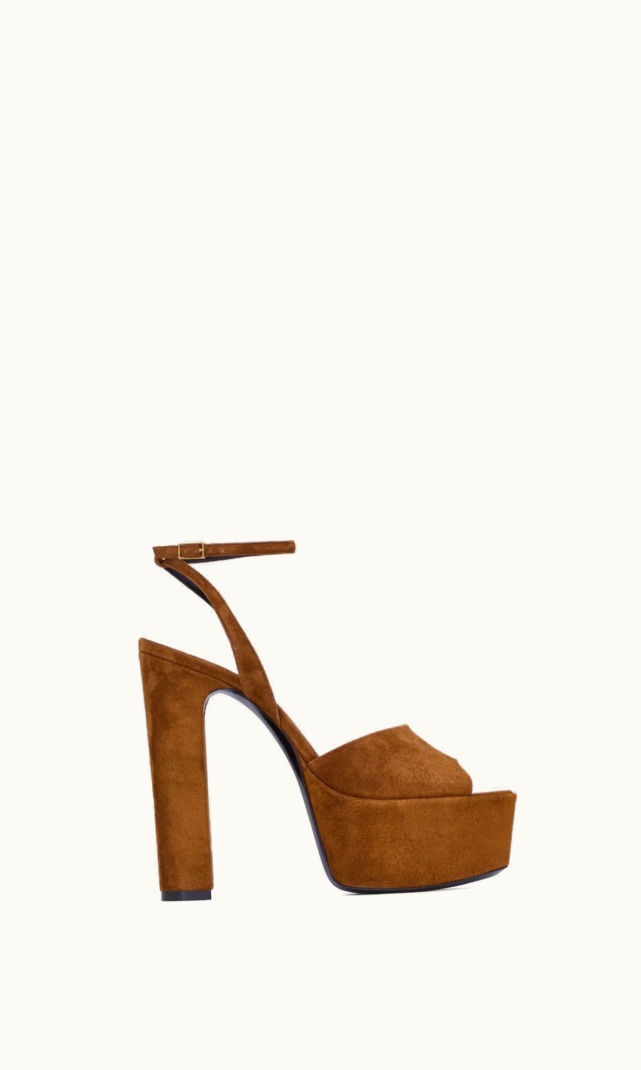 Saint Laurent Saint Laurent Jodie Platform Sandals In Suede Land